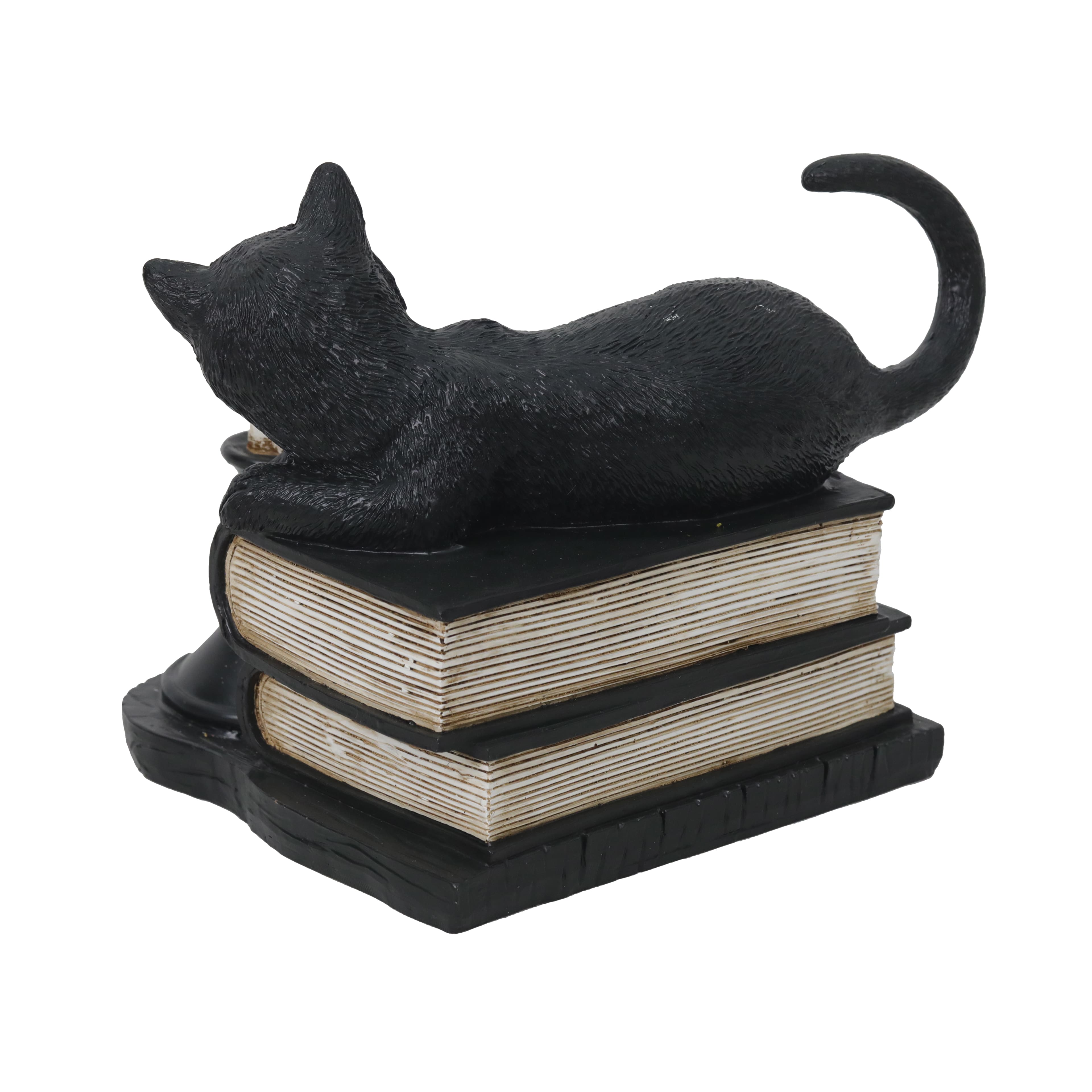 8.25&#x22; Cat with Books &#x26; Candle Tabletop D&#xE9;cor by Ashland&#xAE;