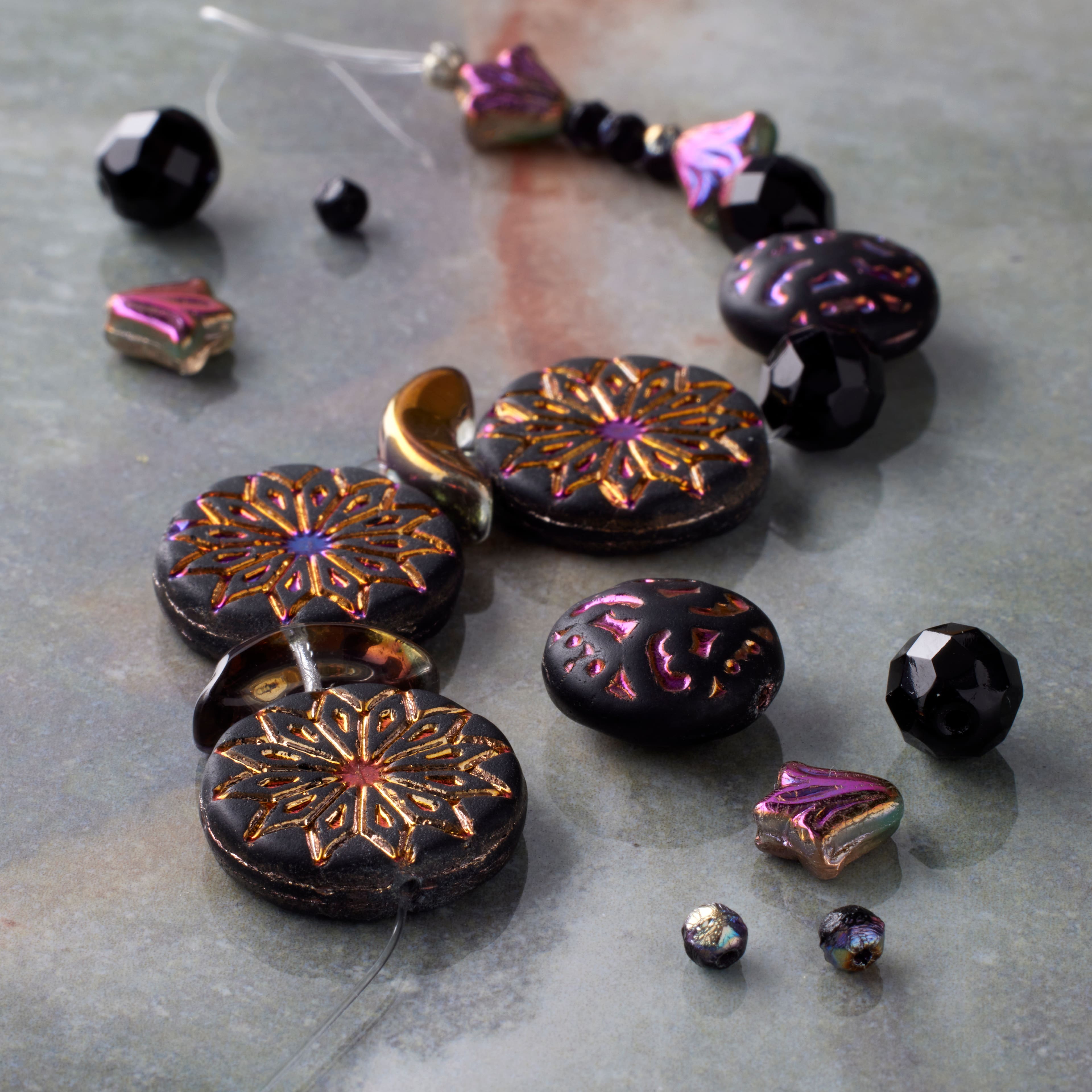 6 Pack: Metallic Sunburst Czech Glass Bead Mix by Bead Landing™