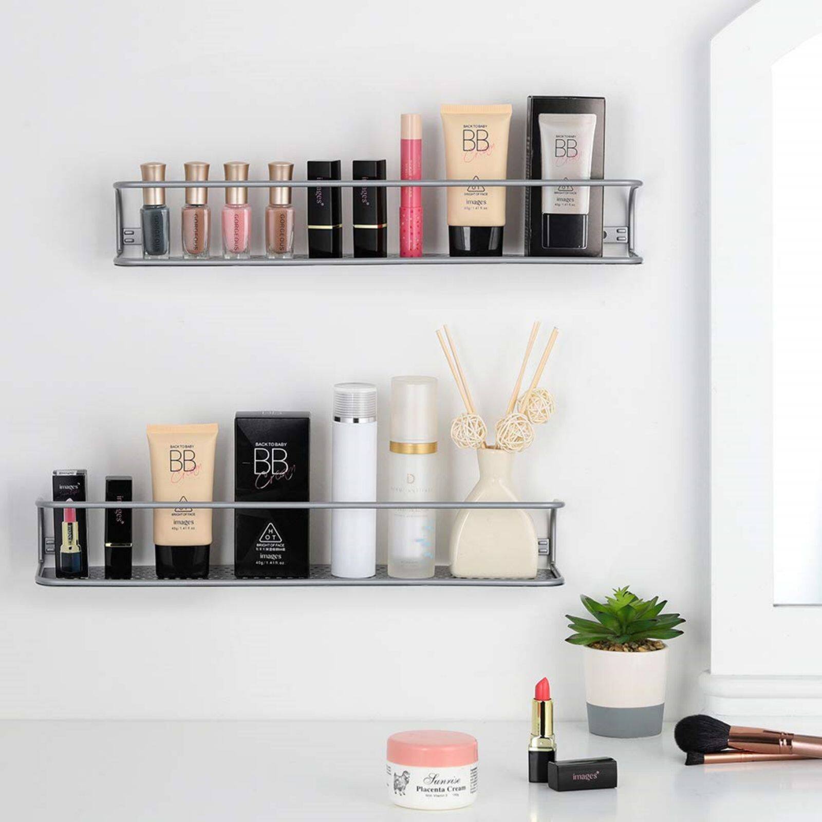 NEX&#x2122; Silver Wall-Mounted Spice Racks, 2ct.
