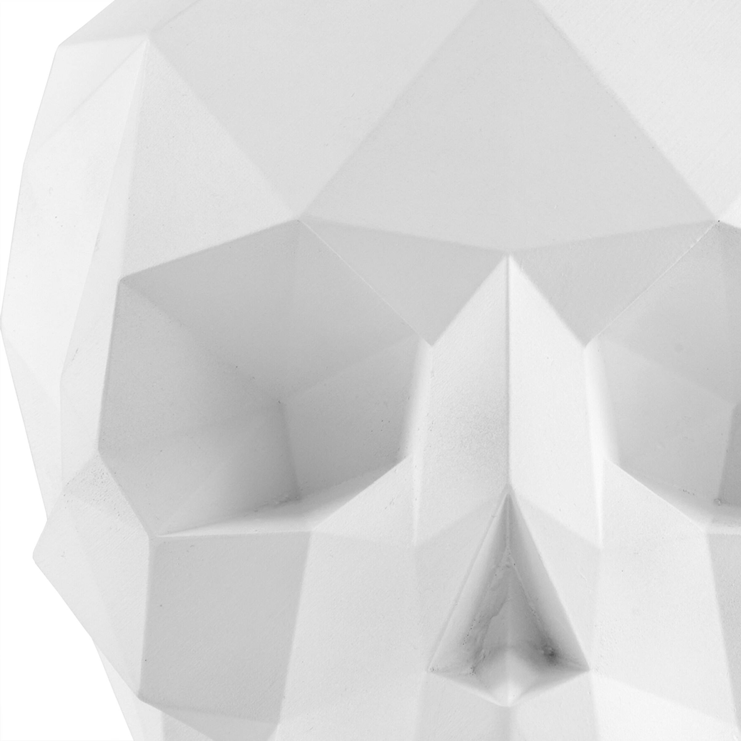 6&#x22; White Origami Skull Tabletop Figurine