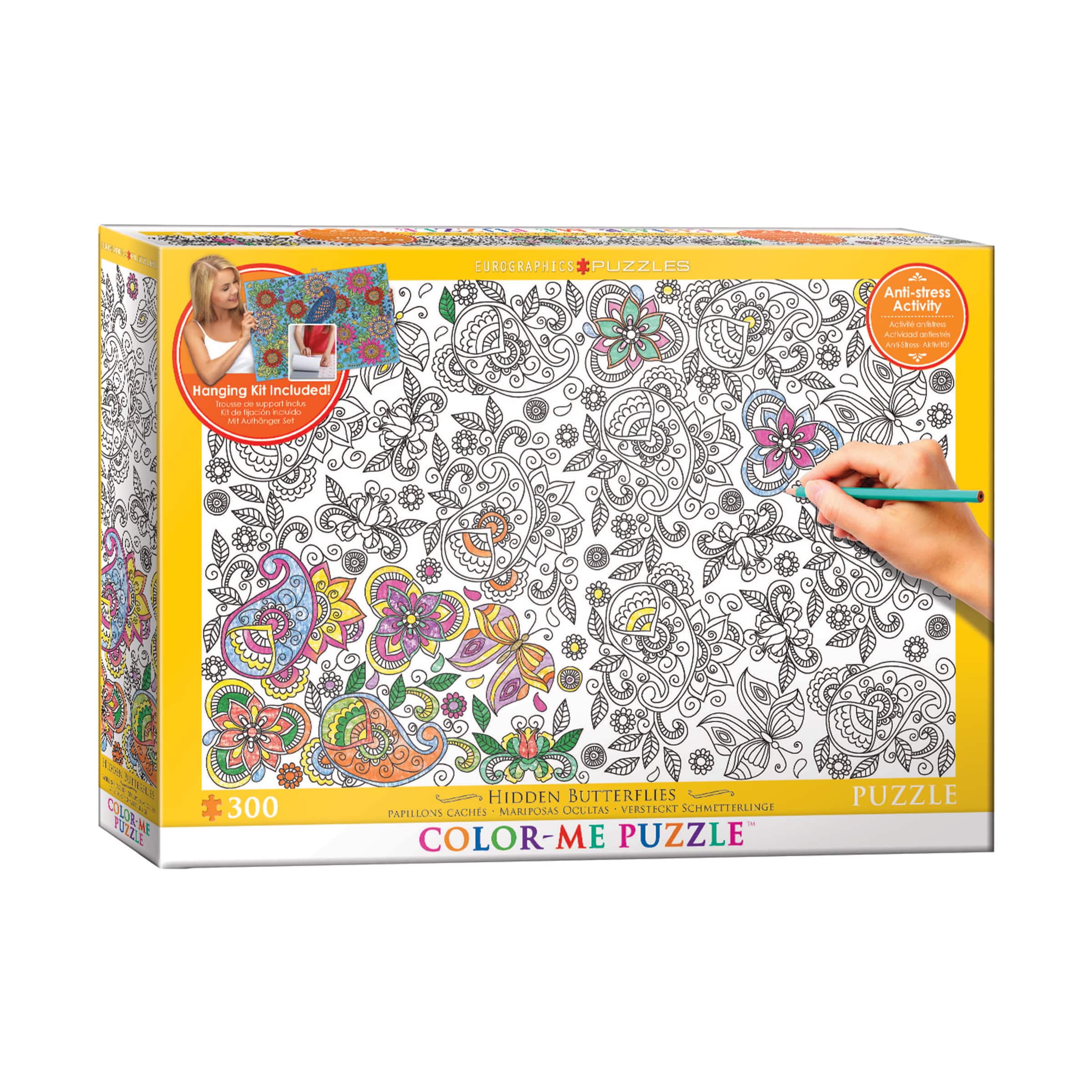 Color-Me Puzzle - Hidden Butterflies: 300 Pcs