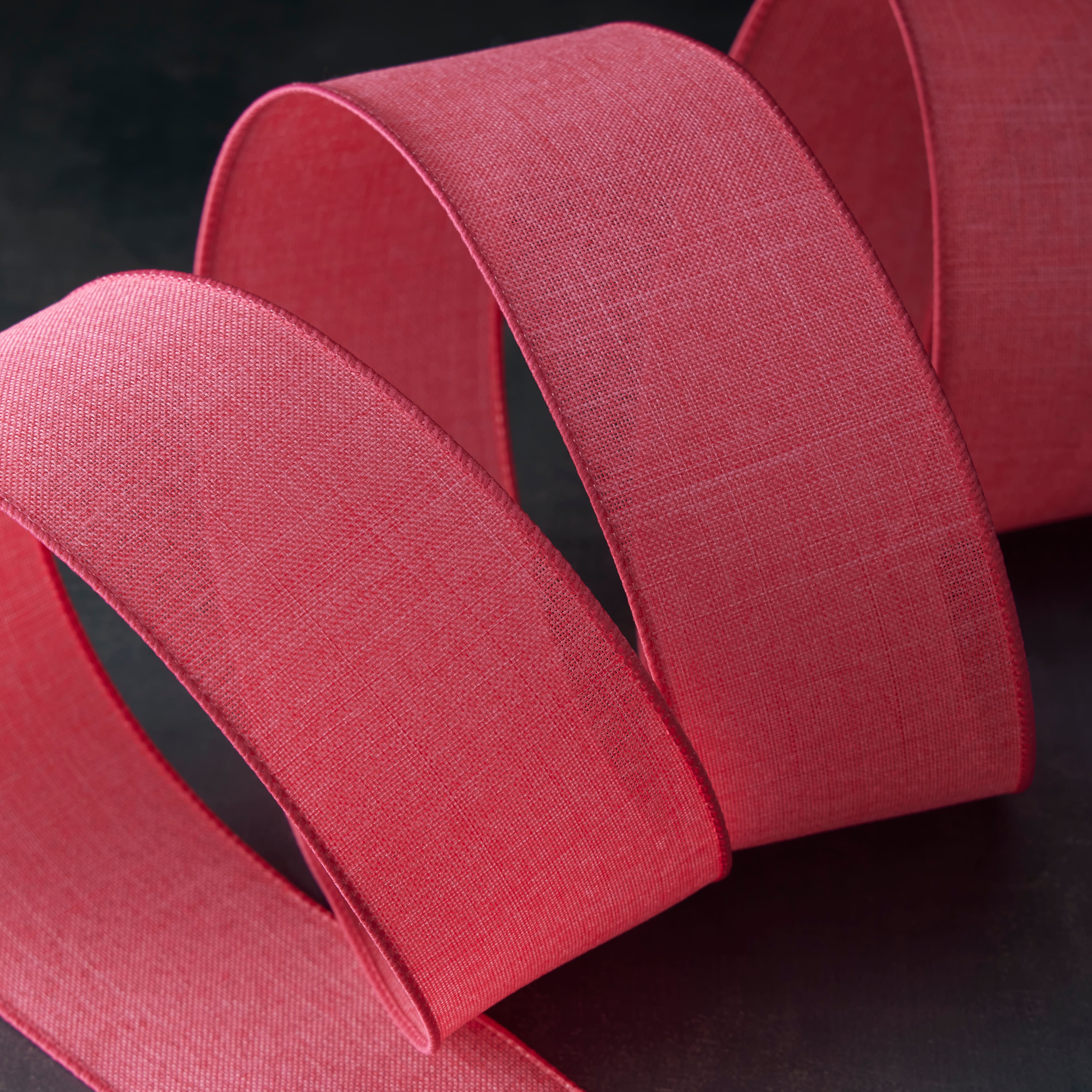 12 Pack: 2.5" x 25ft. Faux Linen Wired Ribbon by Celebrate It™ Décor