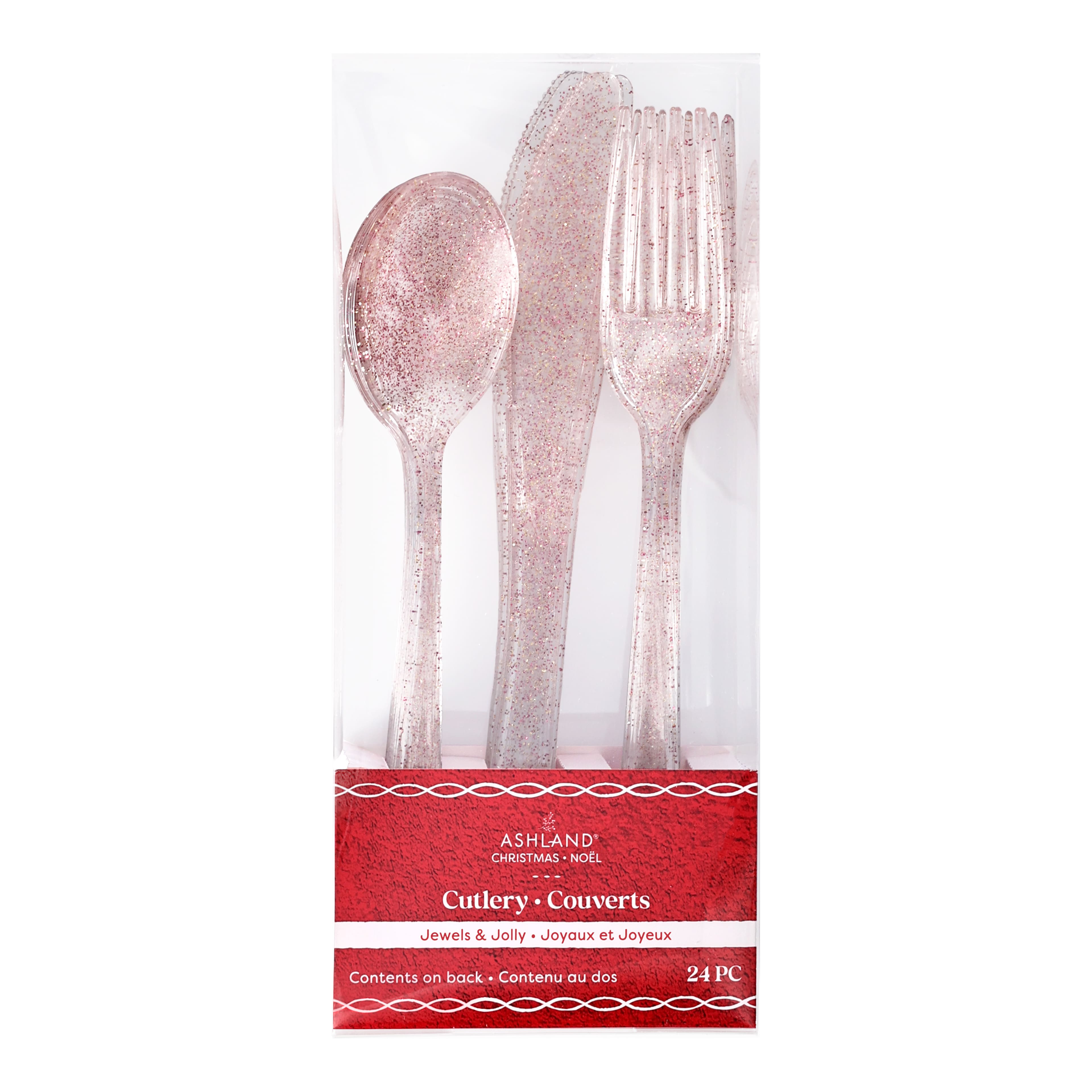Pink Glitter Cutlery, 24ct. by Ashland&#xAE;