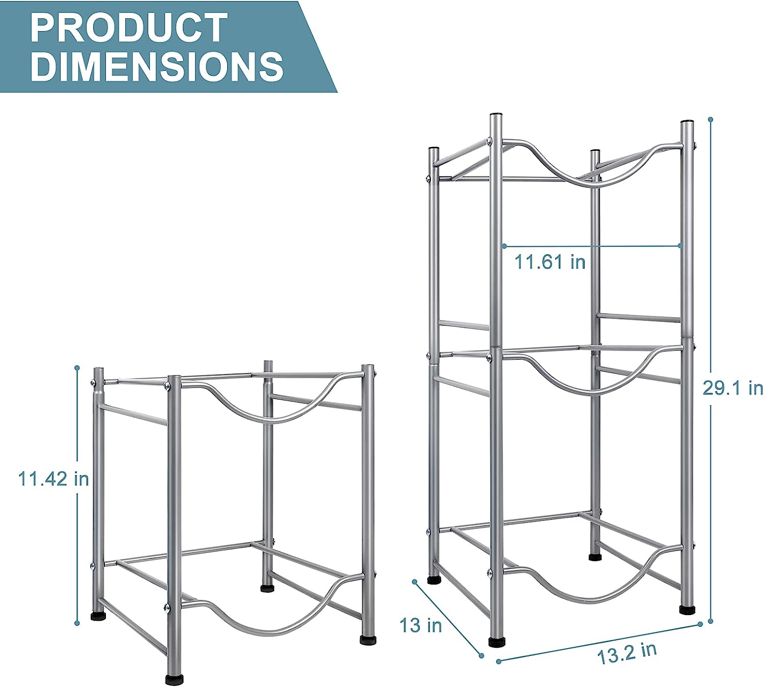 NEX™ 3-Tier 5-Gallon Silver Water Jug Storage Rack
