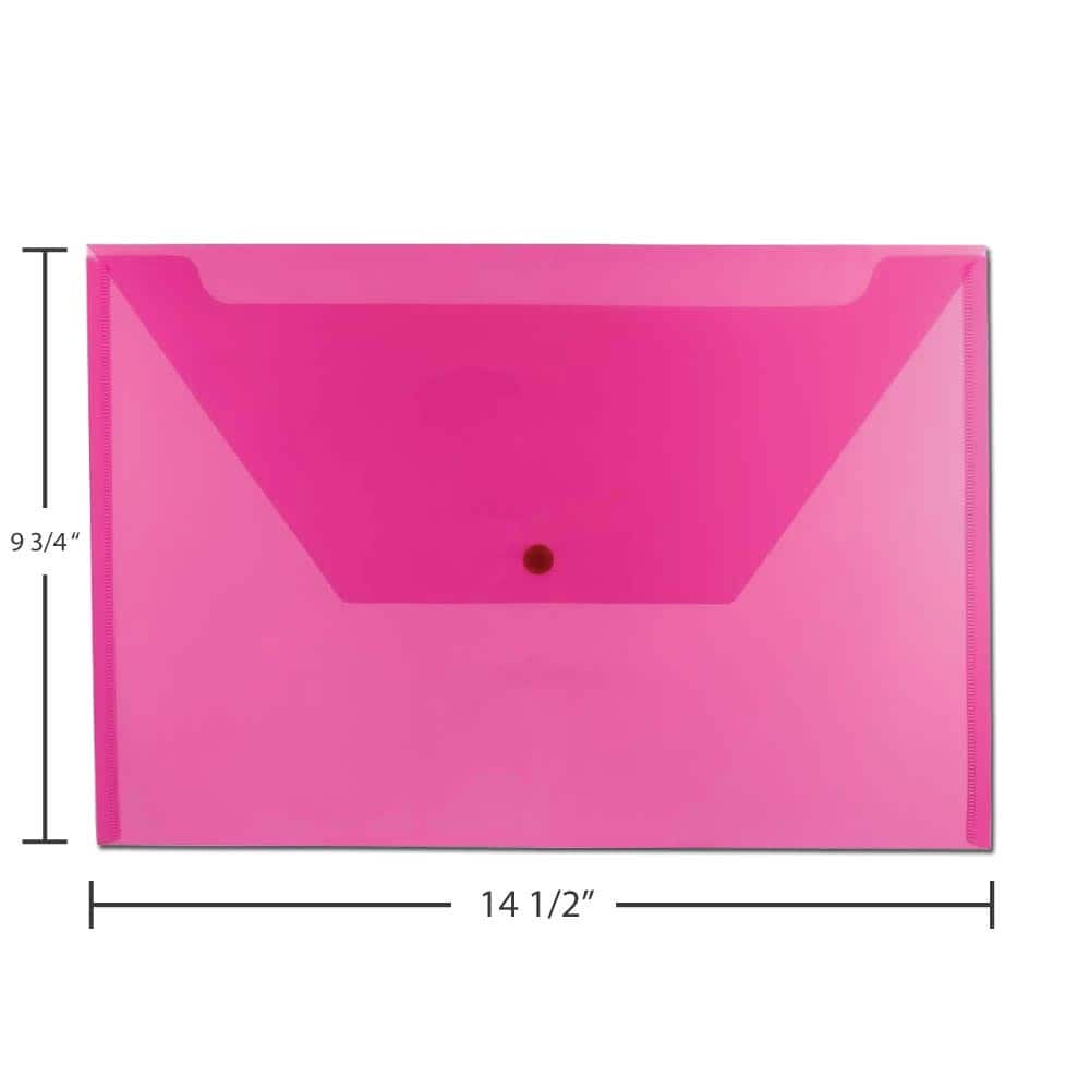 JAM Paper 9.75" x 14.5" Assorted Plastic Snap Closure Envelopes, 6ct.