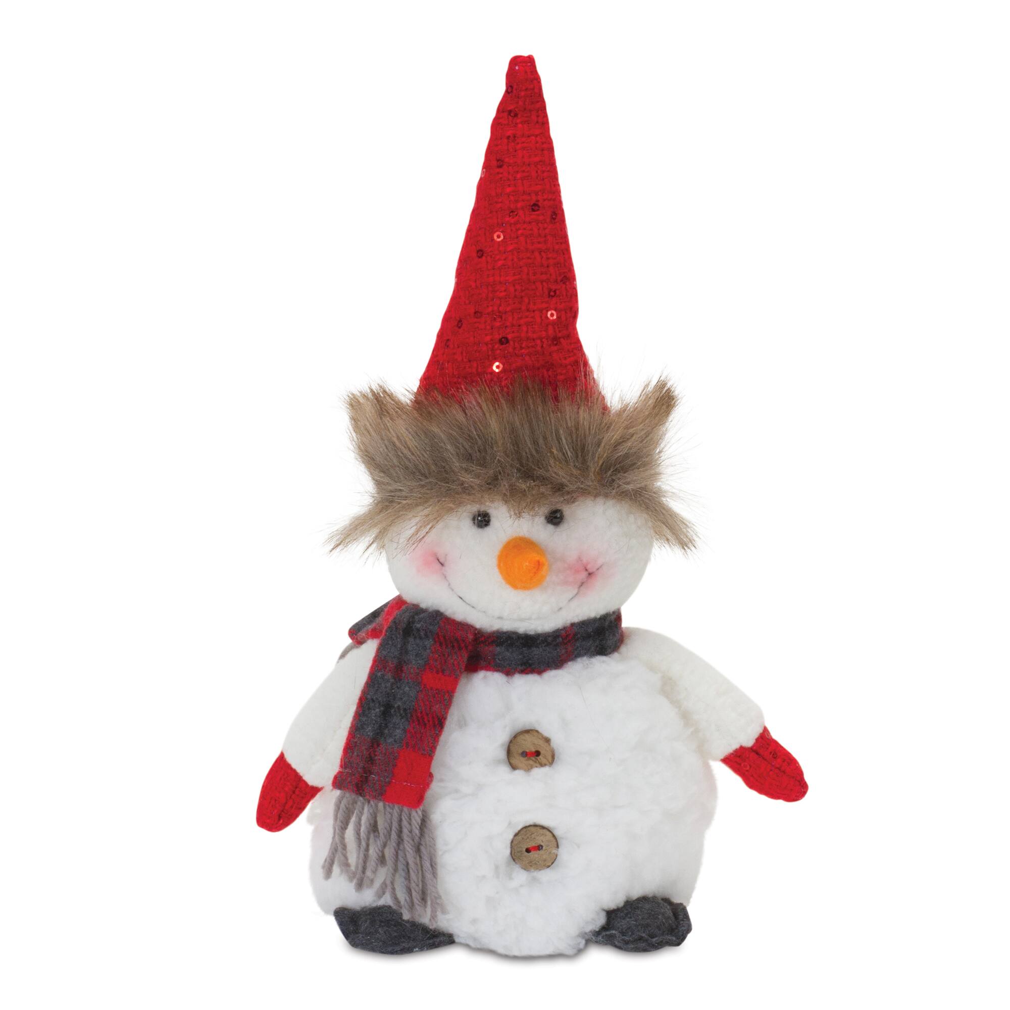 Plush Snowman with Hat &#x26; Scarf Set, 10.5&#x22; &#x26; 8&#x22;