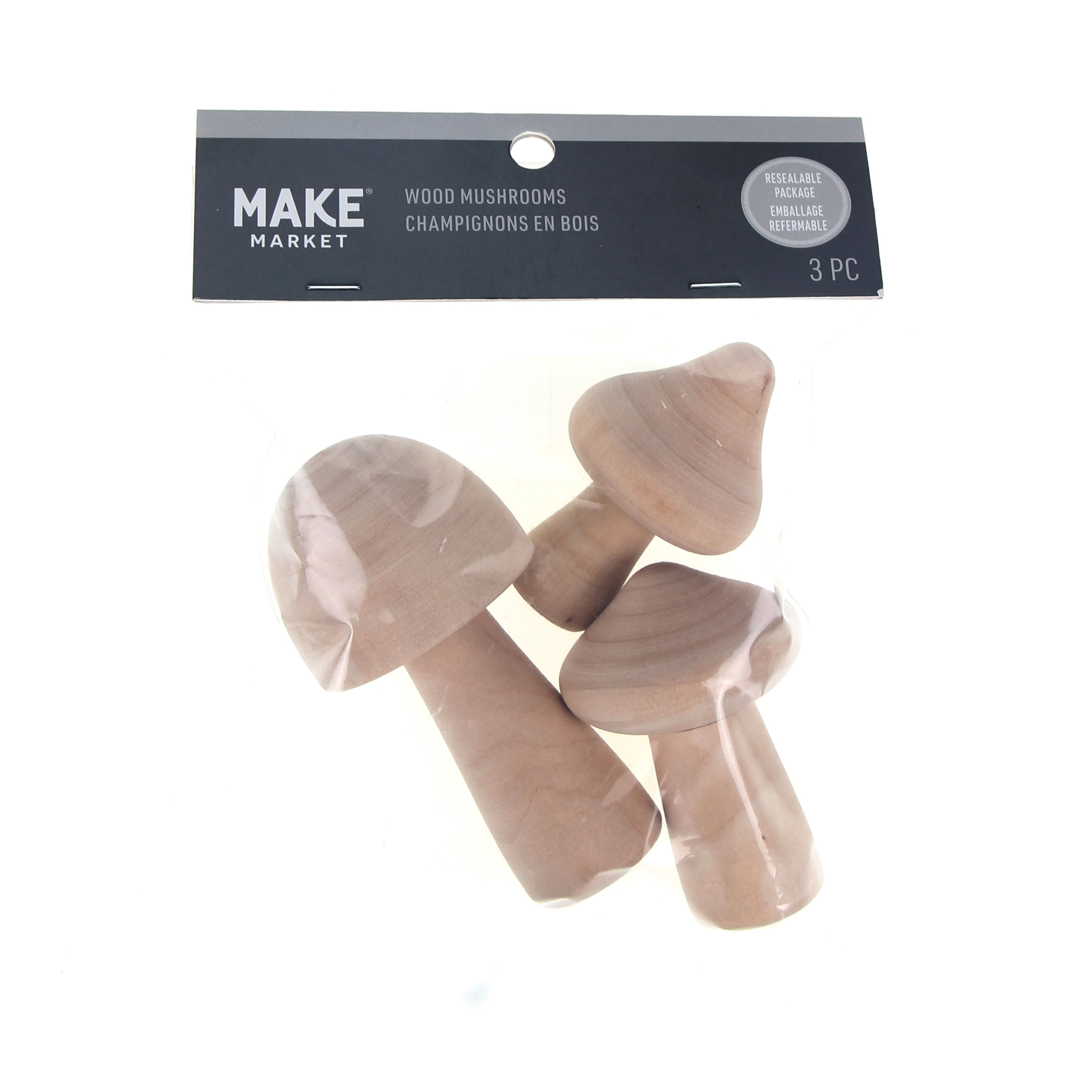 Wood Mushrooms, 3ct. by Make Market&#xAE;