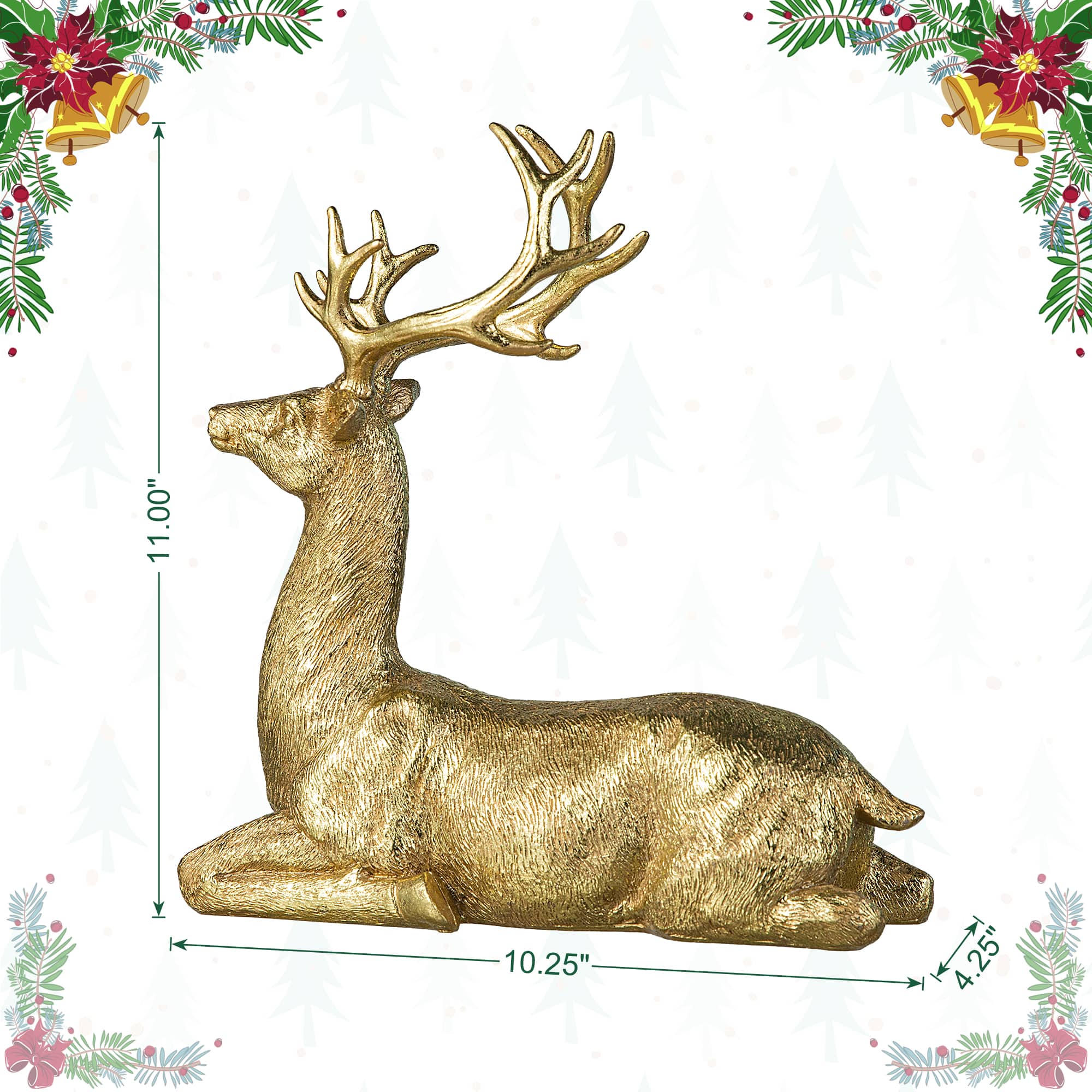 Glitzhome® 11" Lying Reindeer Table Décor