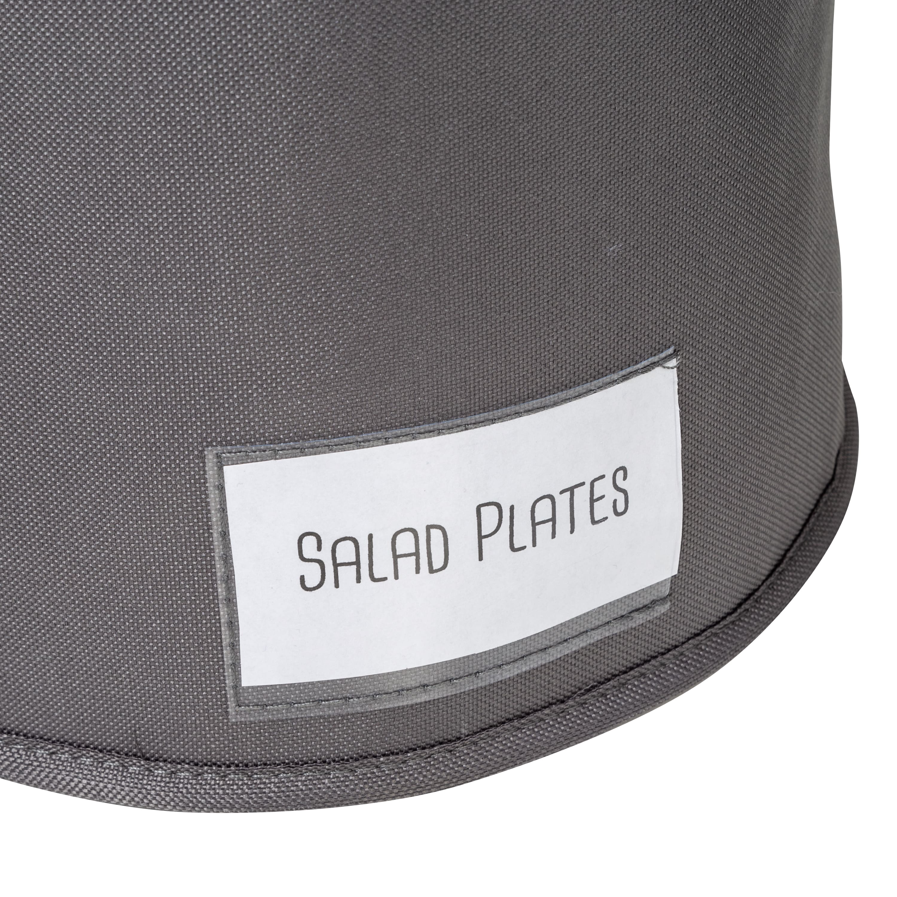 Honey Can Do 10" Gray Round Dinnerware Storage Box