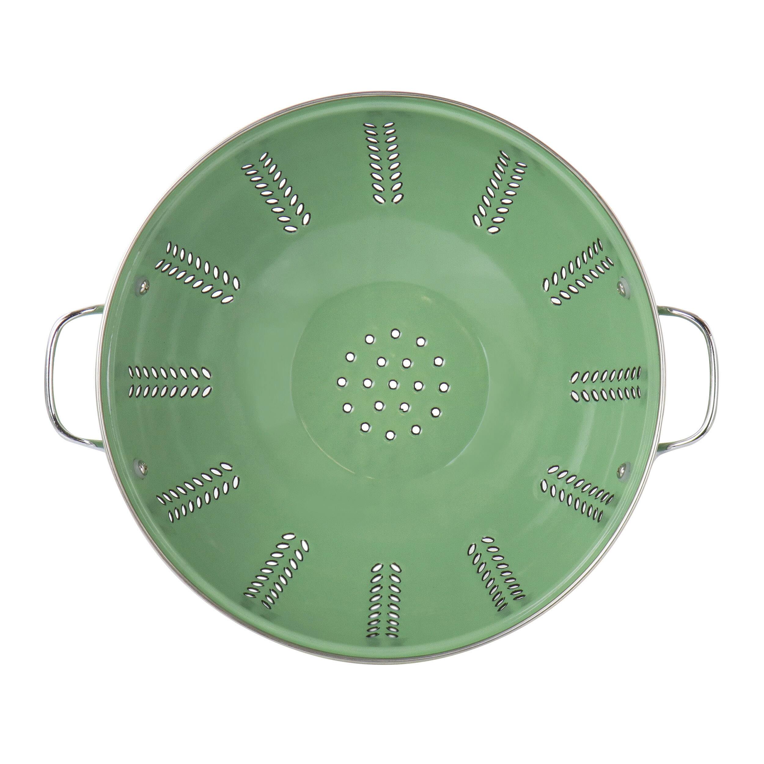 Gibson Home Plaza Cafe Green 4 Quart Enamel Colander