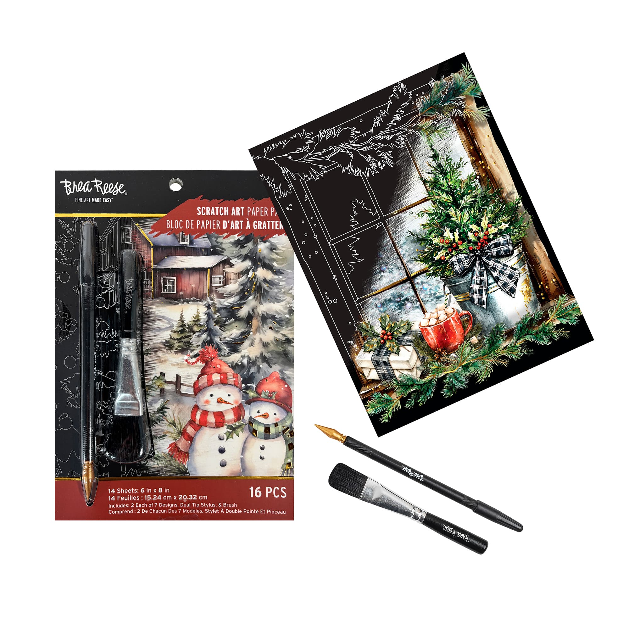Brea Reese&#x2122; 6&#x22; x 8&#x22; Country Holiday Scratch Art Paper Pad