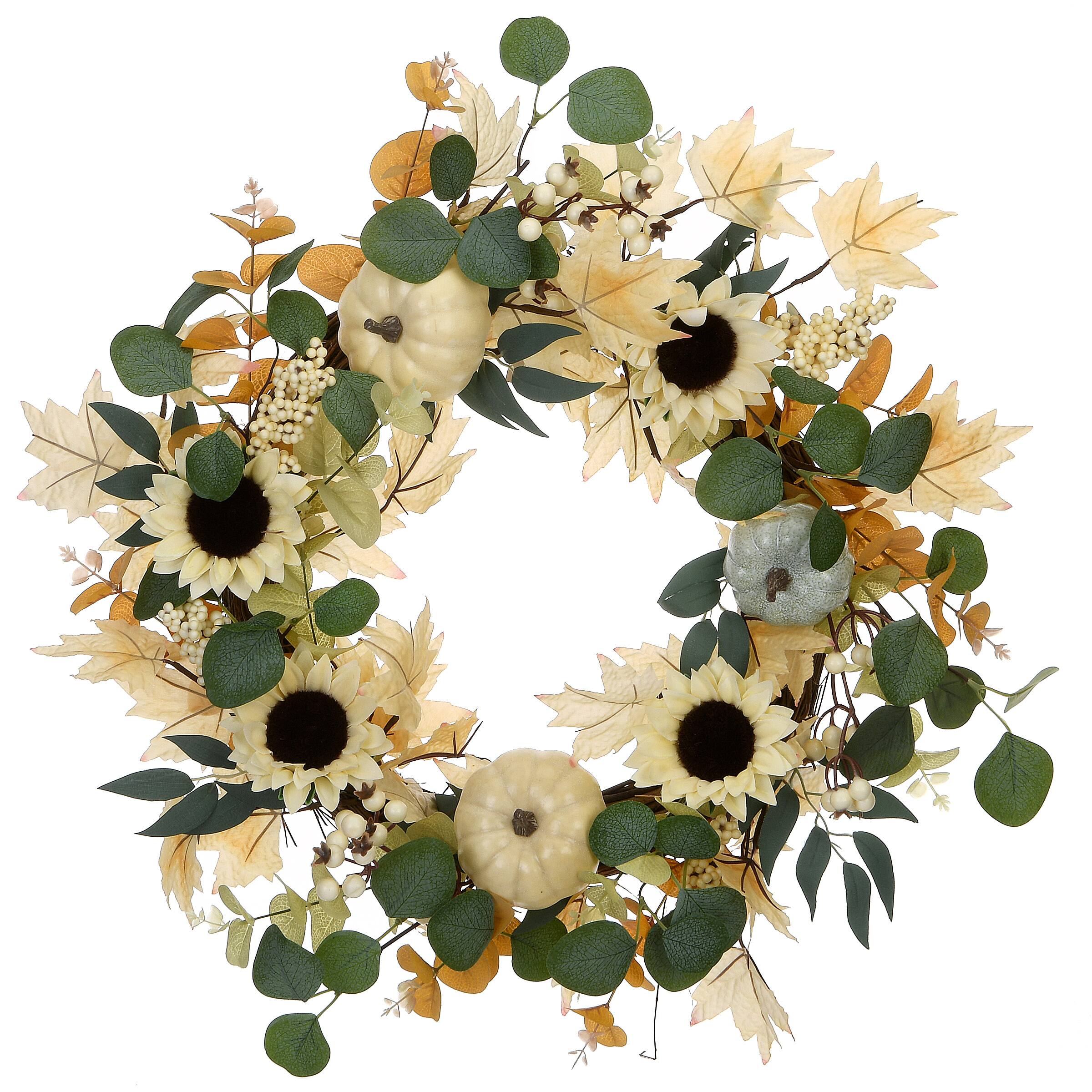 23" Harvest Ivory Sunflowers Wreath Michaels