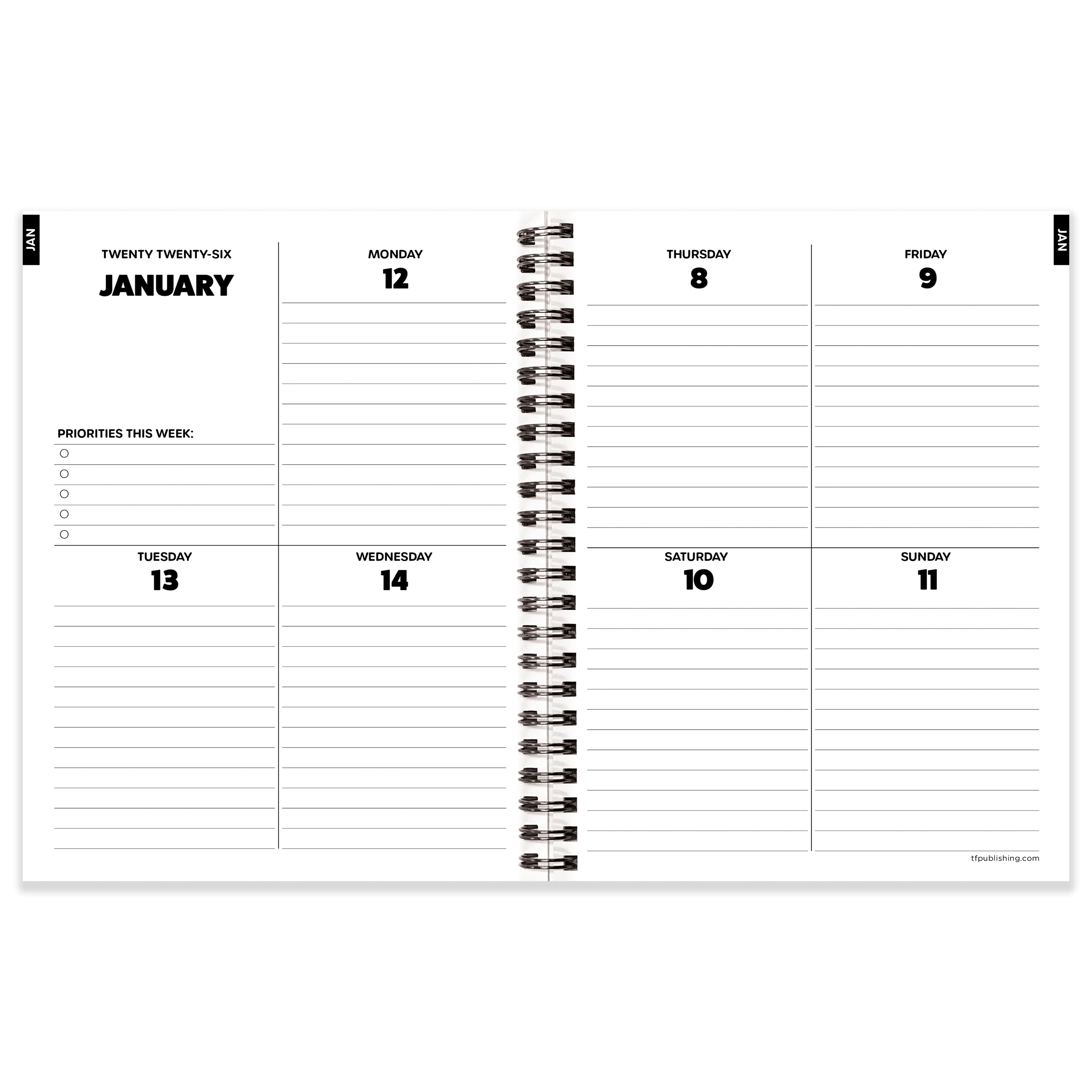 2026 Maxine Medium Weekly Monthly Planner