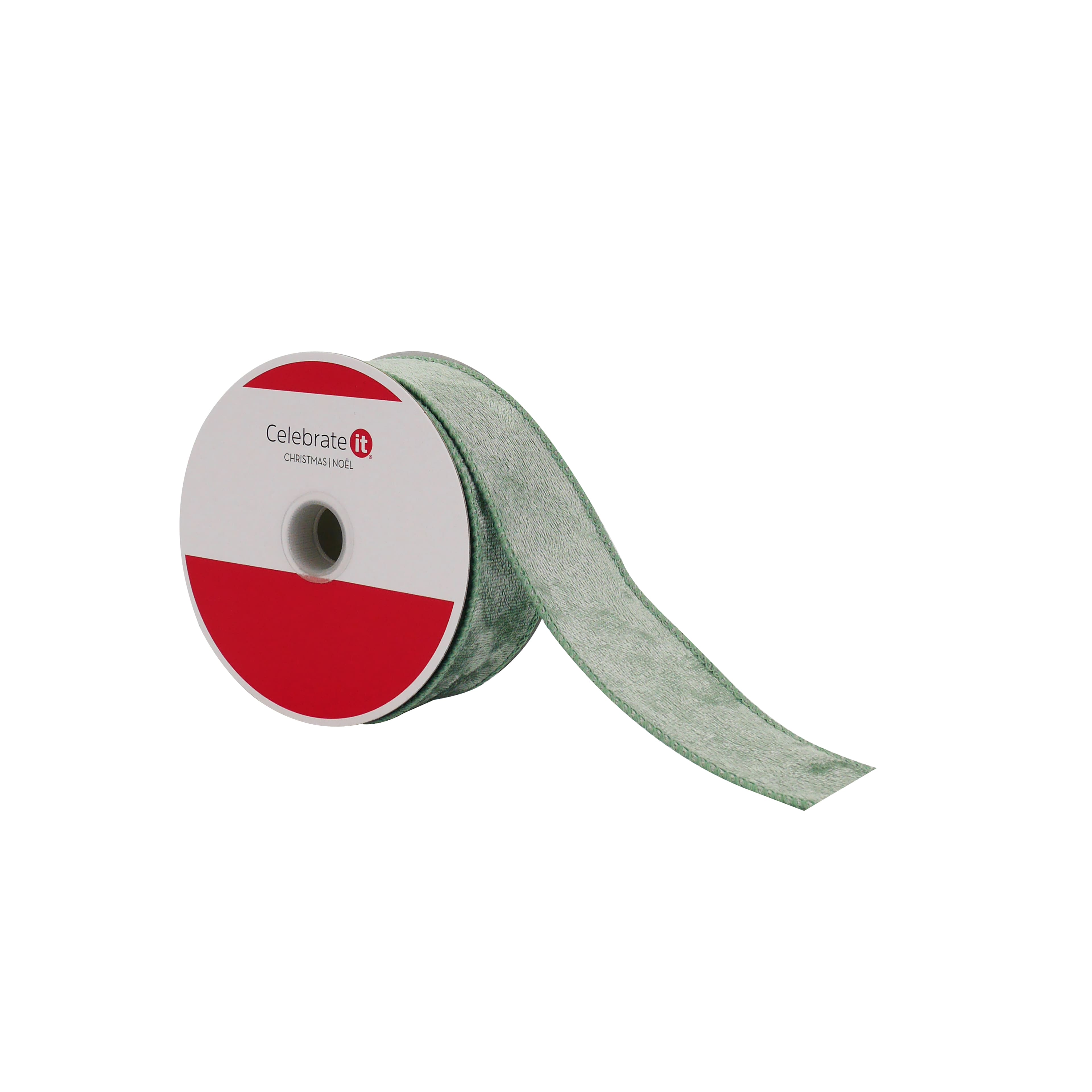 1.5&#x22; x 25ft. Sage Wired Velvet Ribbon by Celebrate It&#xAE;