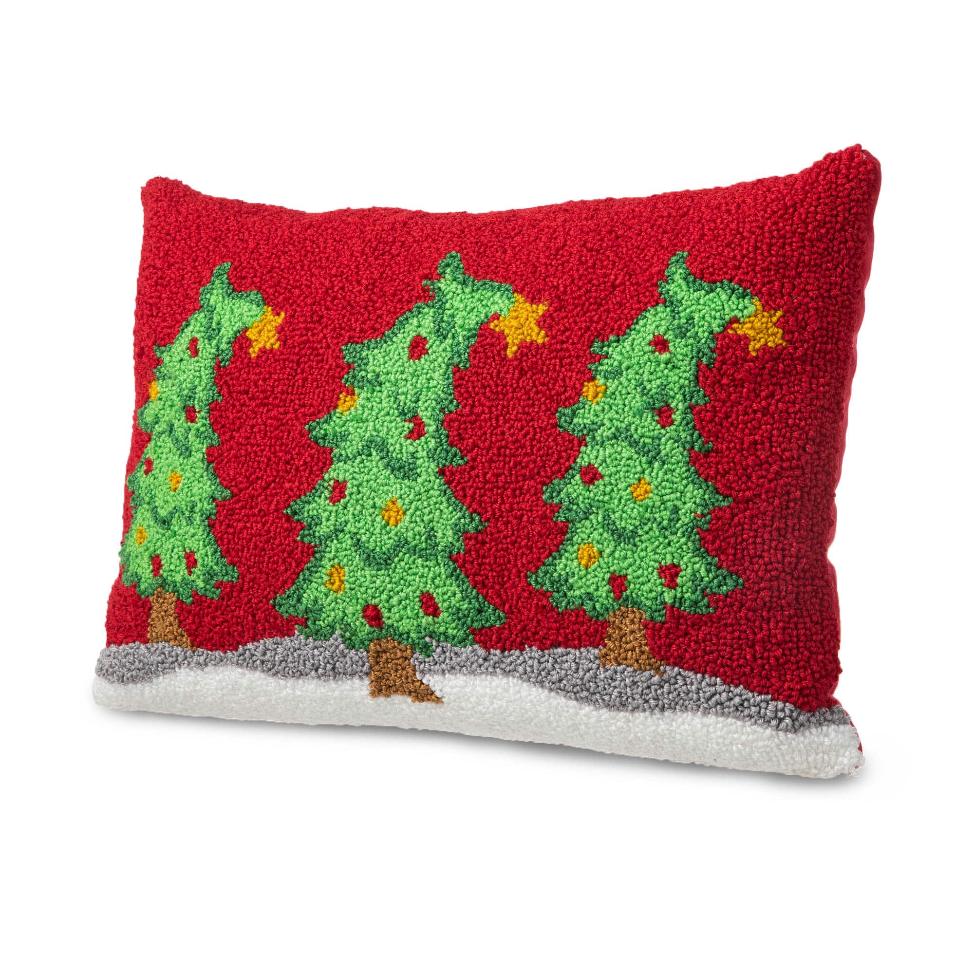 Glitzhome® 18" Hooked Bent Trees Pillow