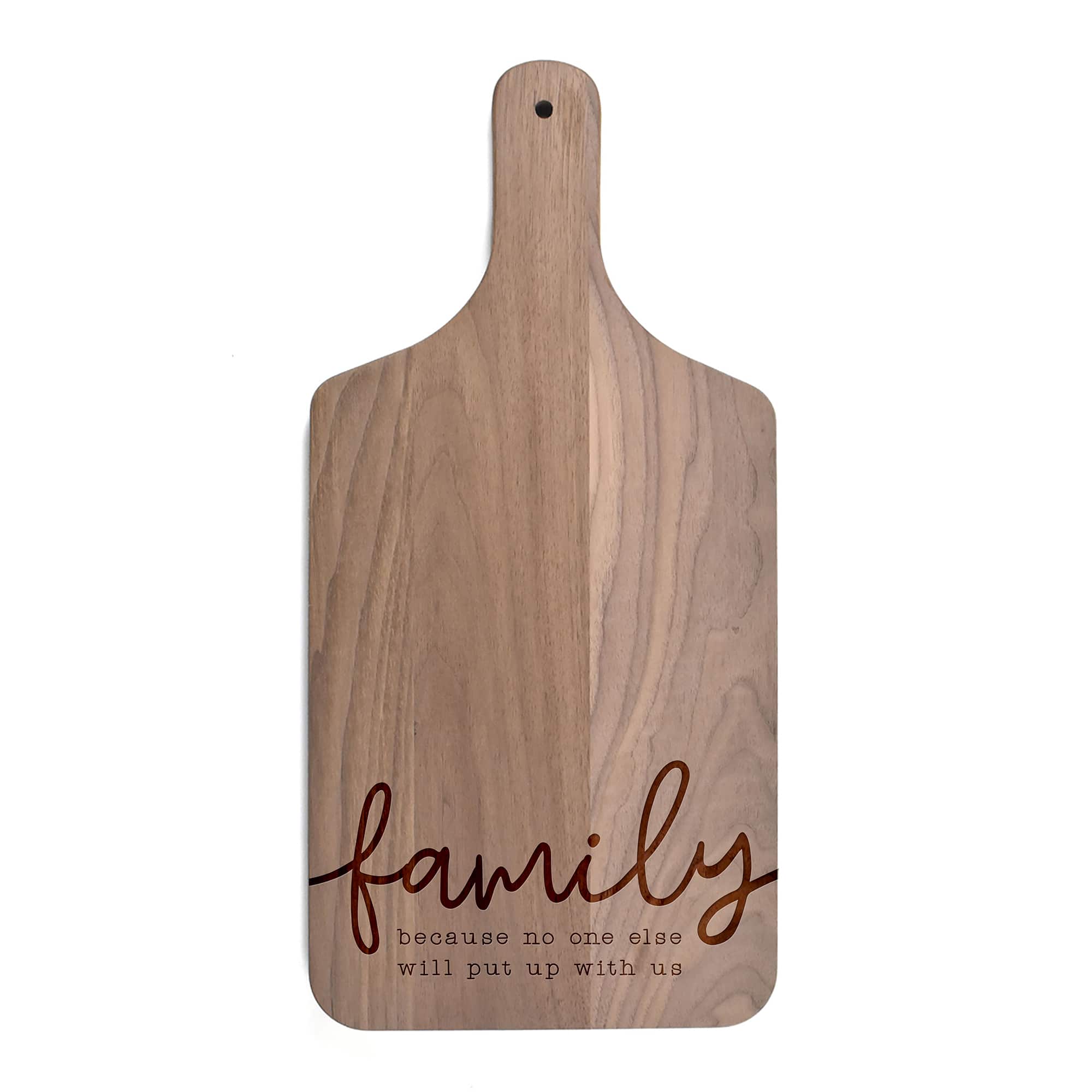 17" Put Up with Family Walnut Paddle Cutting Board
