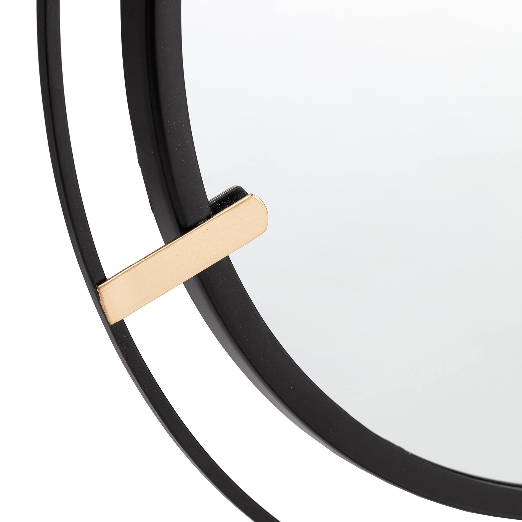 Habitat Thales 23" Black & Golden Circular Wall Mirror