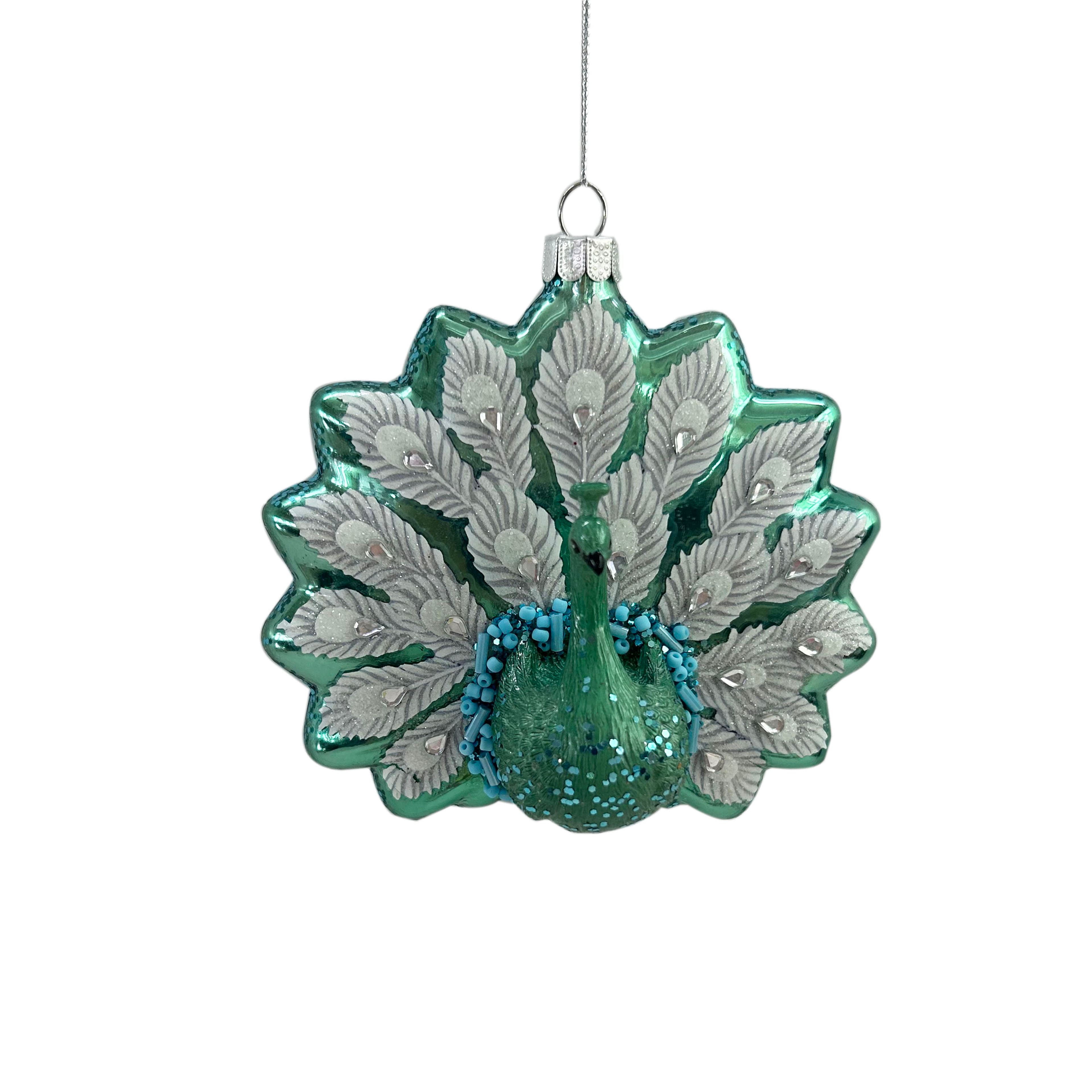 4&#x22; Peacock Glass Ornament by Ashland&#xAE;