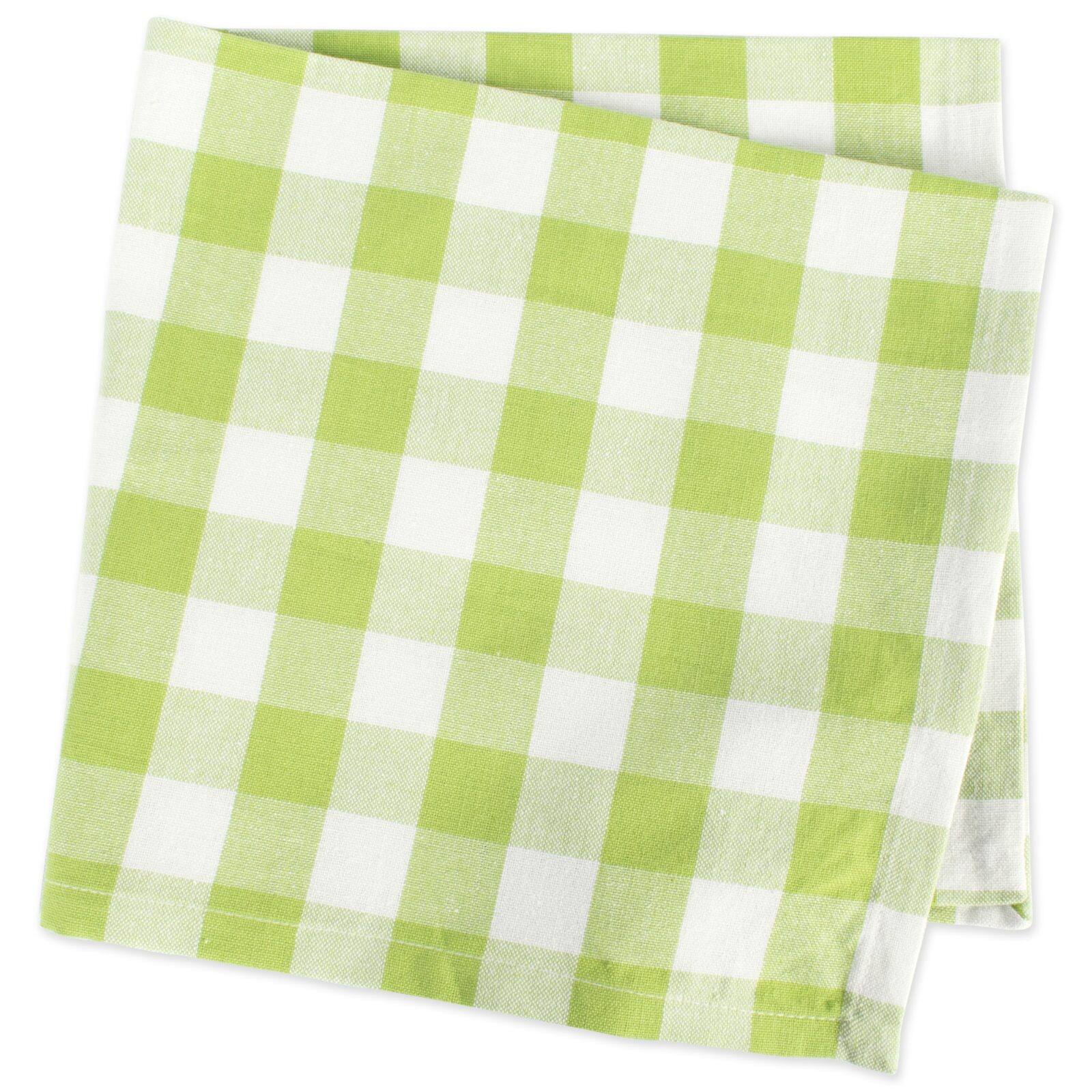 DII&#xAE; Green Apple &#x26; White Check Cloth Dinner Napkins, 6ct.