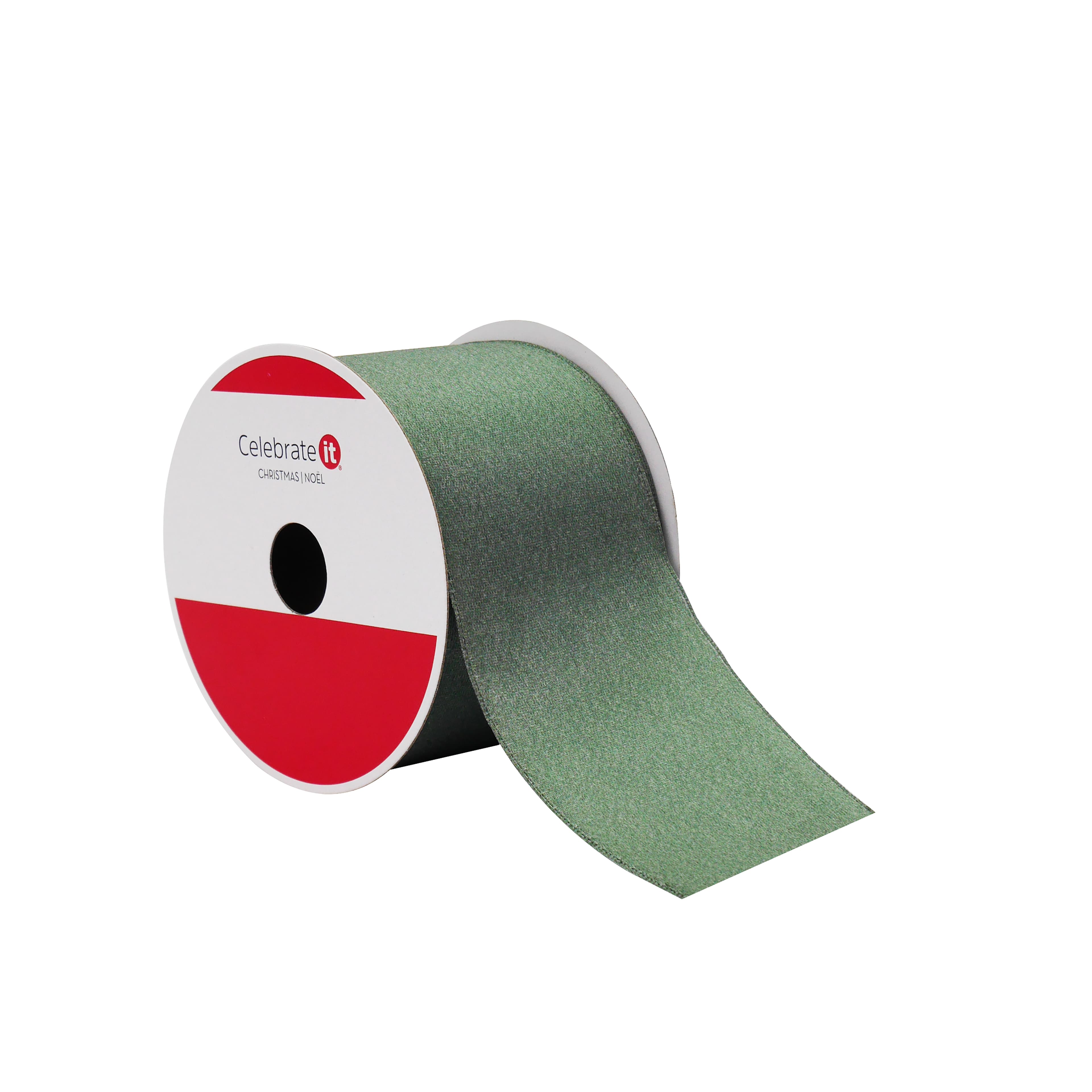 2.5&#x22; x 20ft. Sage Wired Sateen Ribbon by Celebrate It&#xAE;