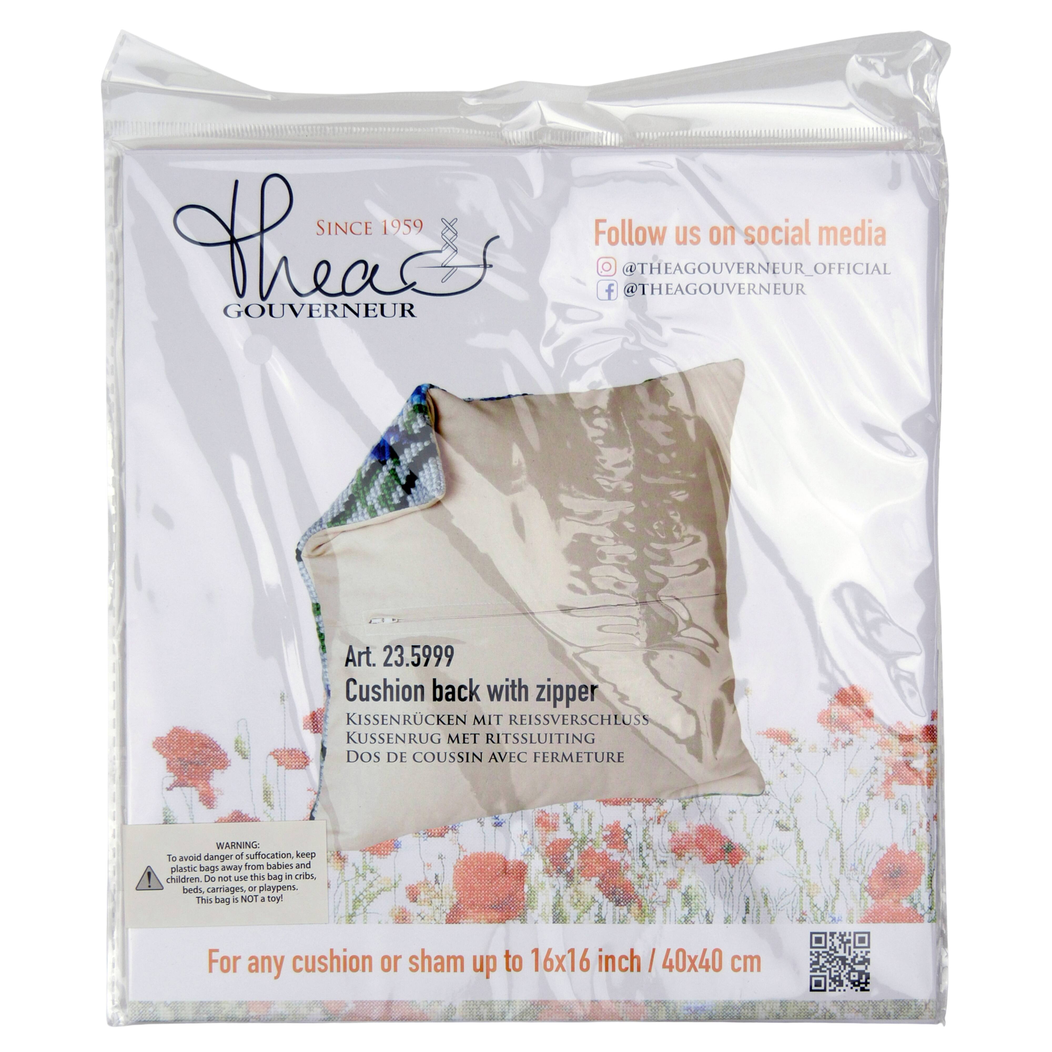 Thea Gouverneur Since 1959® Beige Pillow Back Panel with Zipper