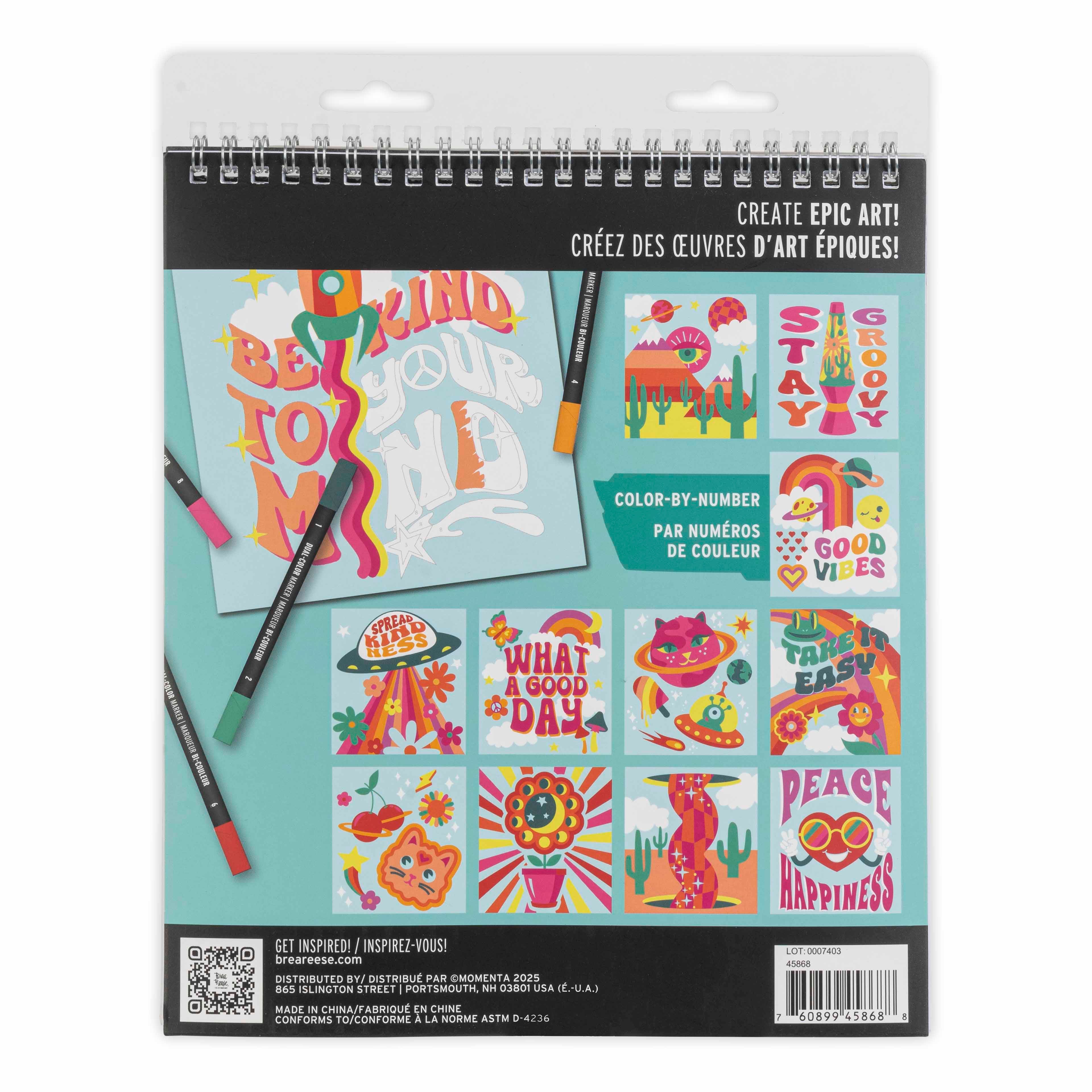 VIVID by Brea Reese&#xAE; Good Vibes Marker Color-by-Number Kit