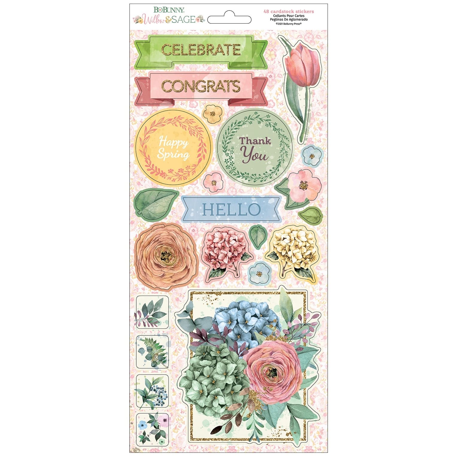 American Crafts&#x2122; Willow &#x26; Sage Cardstock Stickers, 48ct.