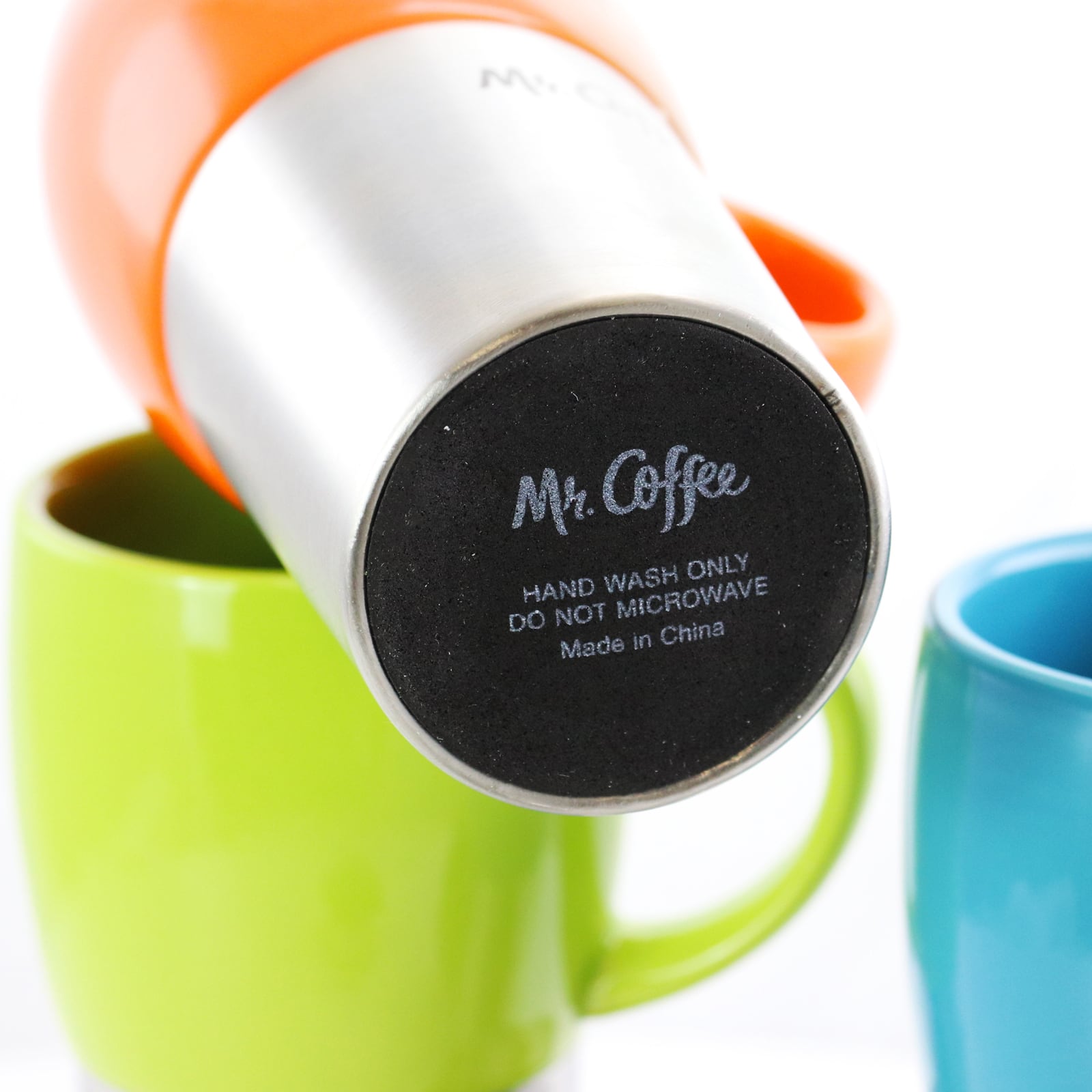 Mr. Coffee 16oz Stainless Steel and Stoneware Travel Mug