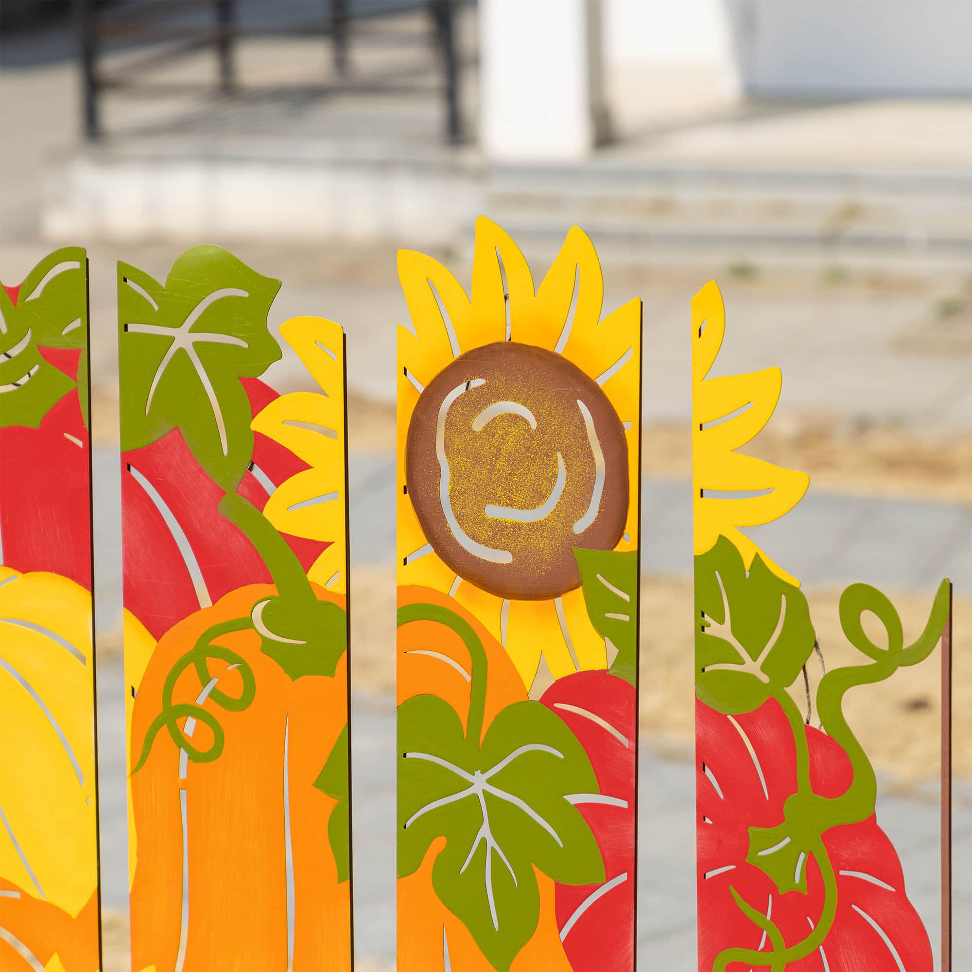 Glitzhome&#xAE; 41.75&#x22; Fall Metal Pumpkin Patch Combo Yard Stake