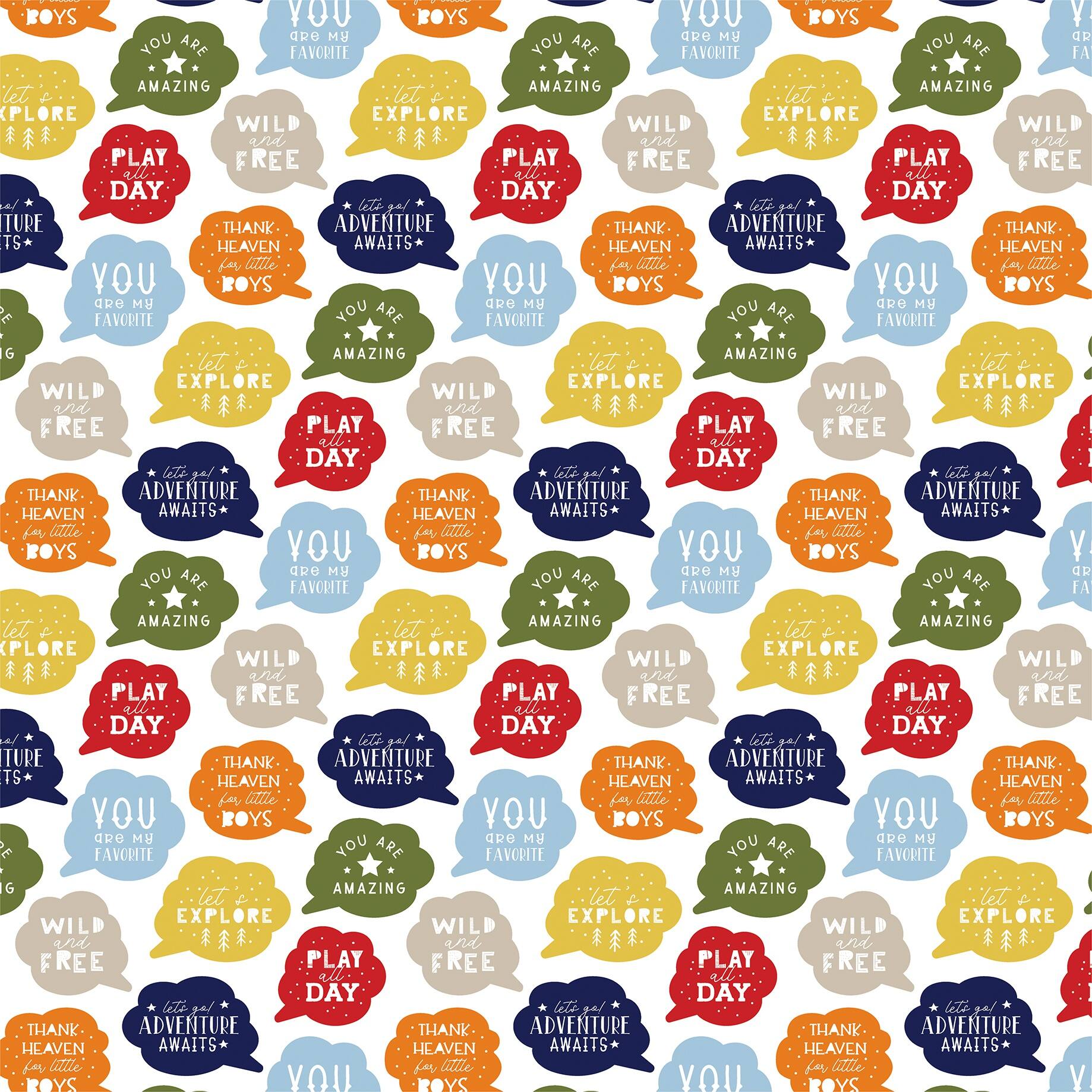 Little Dreamer Boy Double-Sided Cardstock 12&#x22;X12&#x22;-Play All Day, 25 Sheets