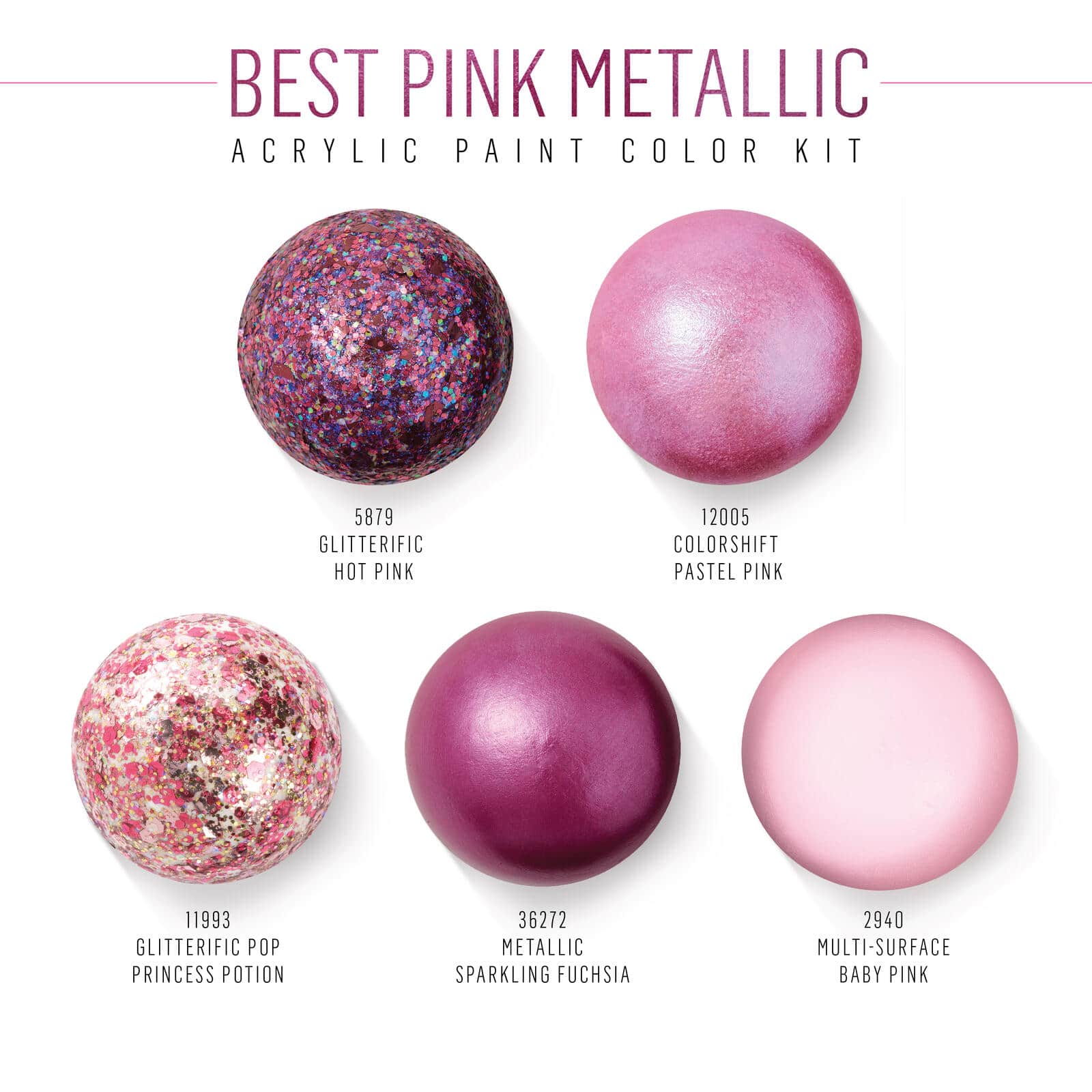 FolkArt&#xAE; Best Pink Metallic Acrylic Color Set