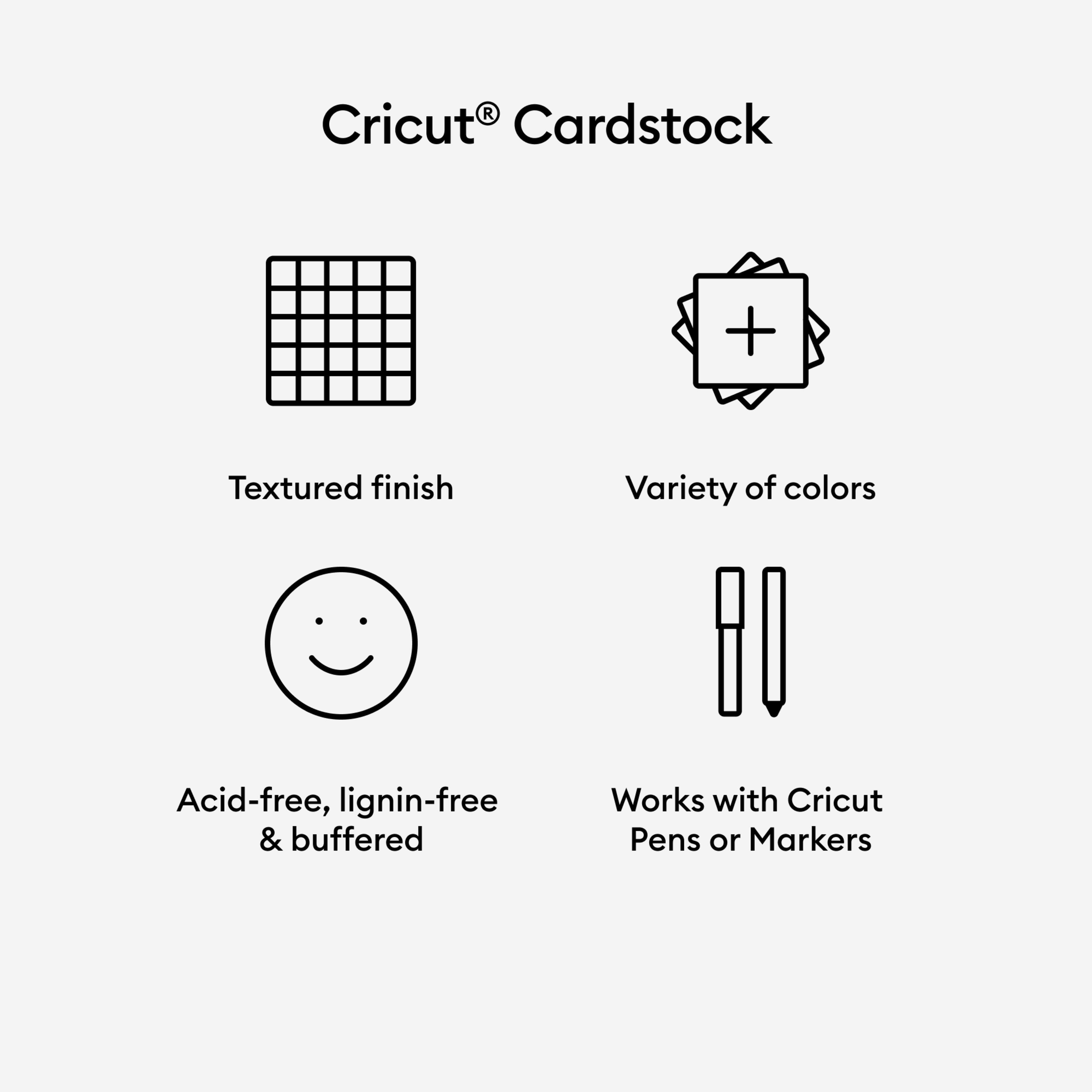 Cricut&#xAE; Neutrals 24&#x22; x 28&#x22; Cardstock Sampler, 50 Sheets