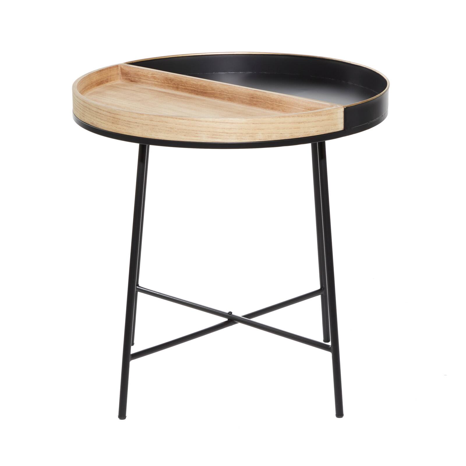 22" Black Metal Contemporary Accent Table
