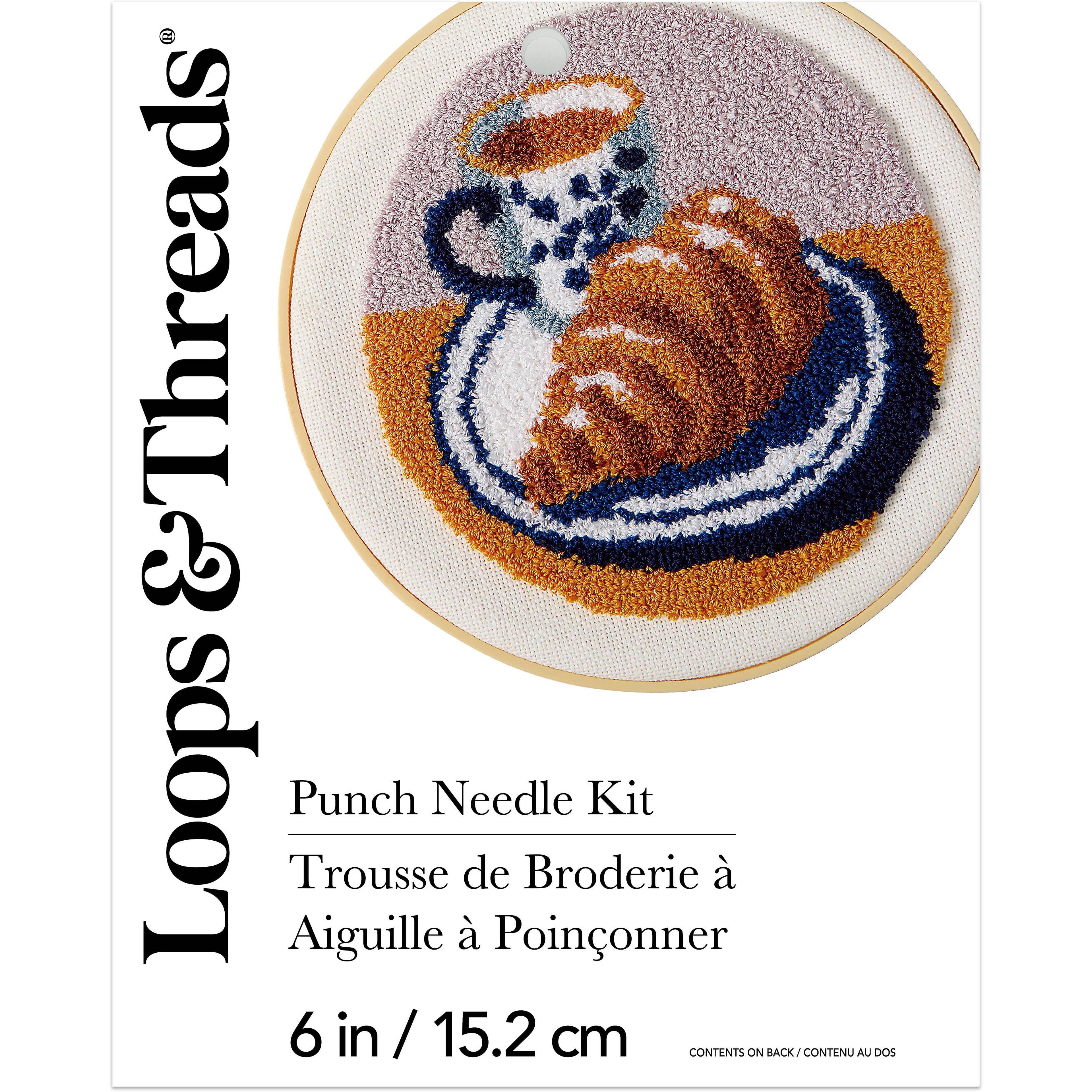 6&#x22; Croissant Punch Needle Kit with Hoop by Loops &#x26; Threads&#xAE;
