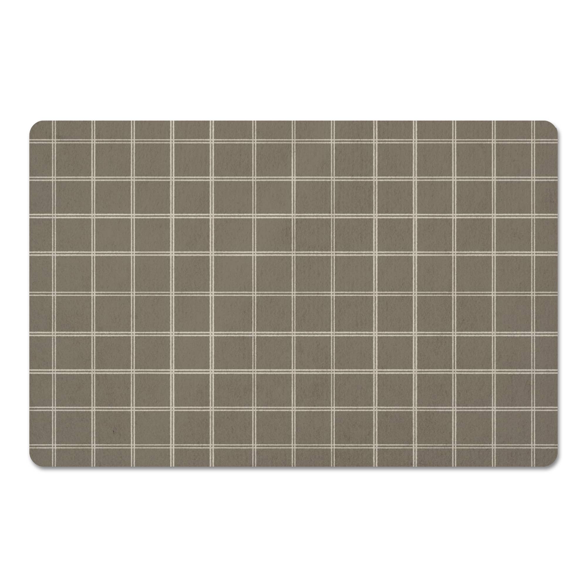 Checkered Taupe Floor Mats