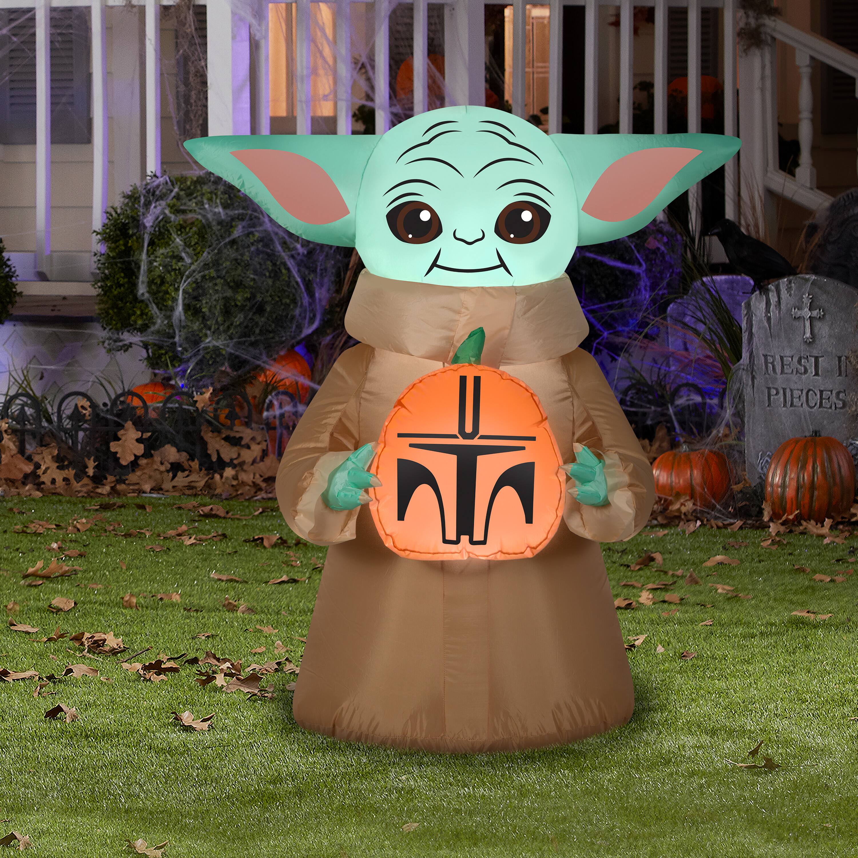 3.5ft. Airblown® Inflatable Halloween Star Wars™ The Child & Pumpkin