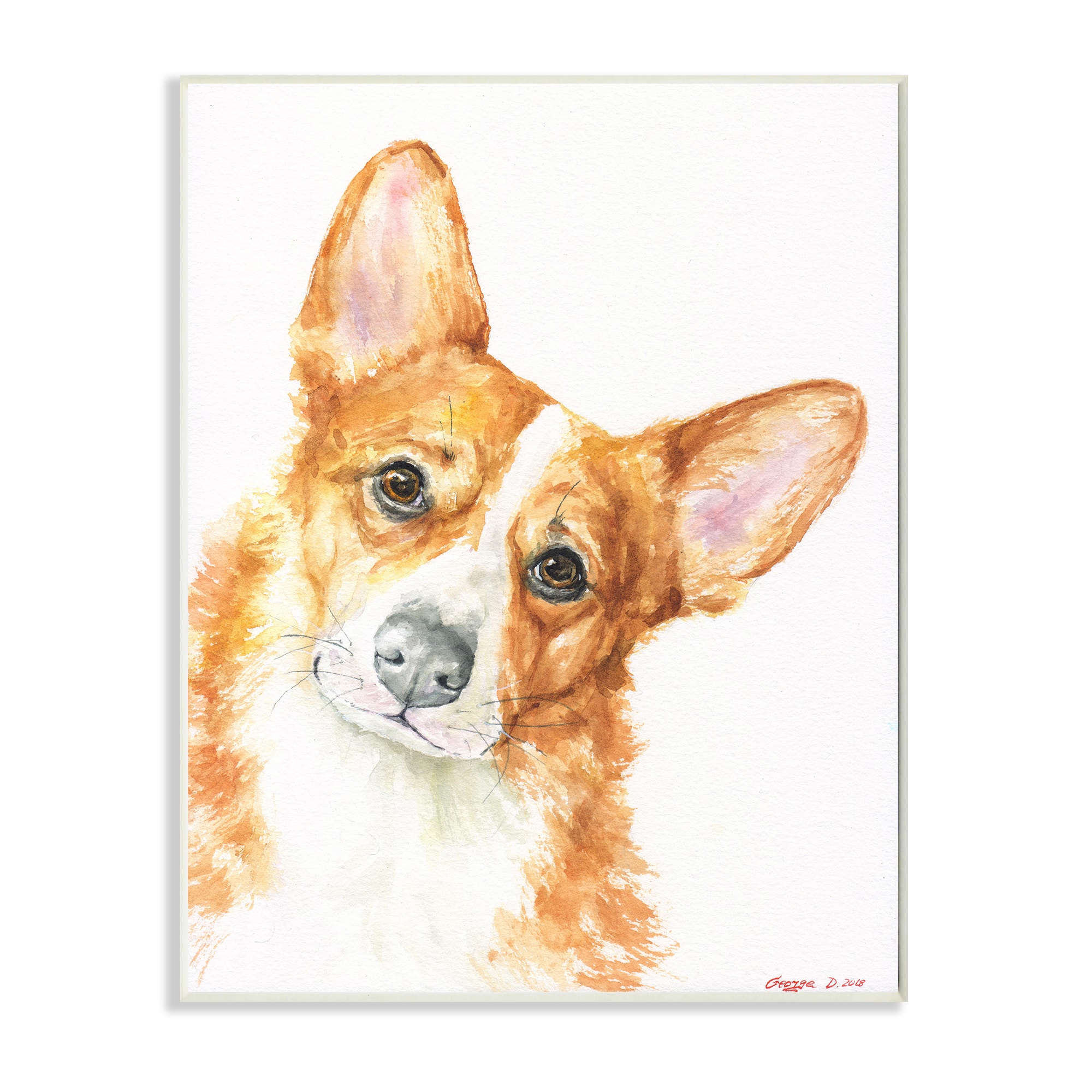 Stupell Industries Smiling Corgi Puppy Fashion Icon Bookstack by Amanda  Greenwood Unframed Animal Canvas Wall Art Print 30 in. x 40 in.  ab-582_cn_30x40 - The Home Depot