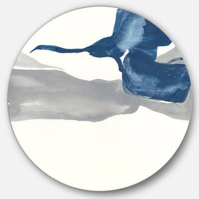 Designart - Gouache Sapphire on Gray IV - Geometric Metal Circle Wall Art in Blue | 23" x 23" | Michaels®
