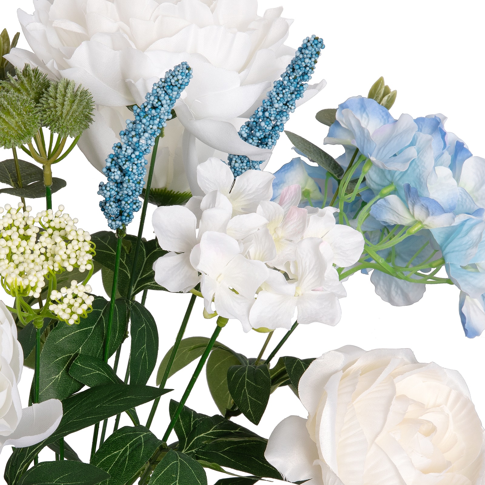 20.5" White Peony & Blue Hydrangea Mix Deluxe Bush by Ashland®
