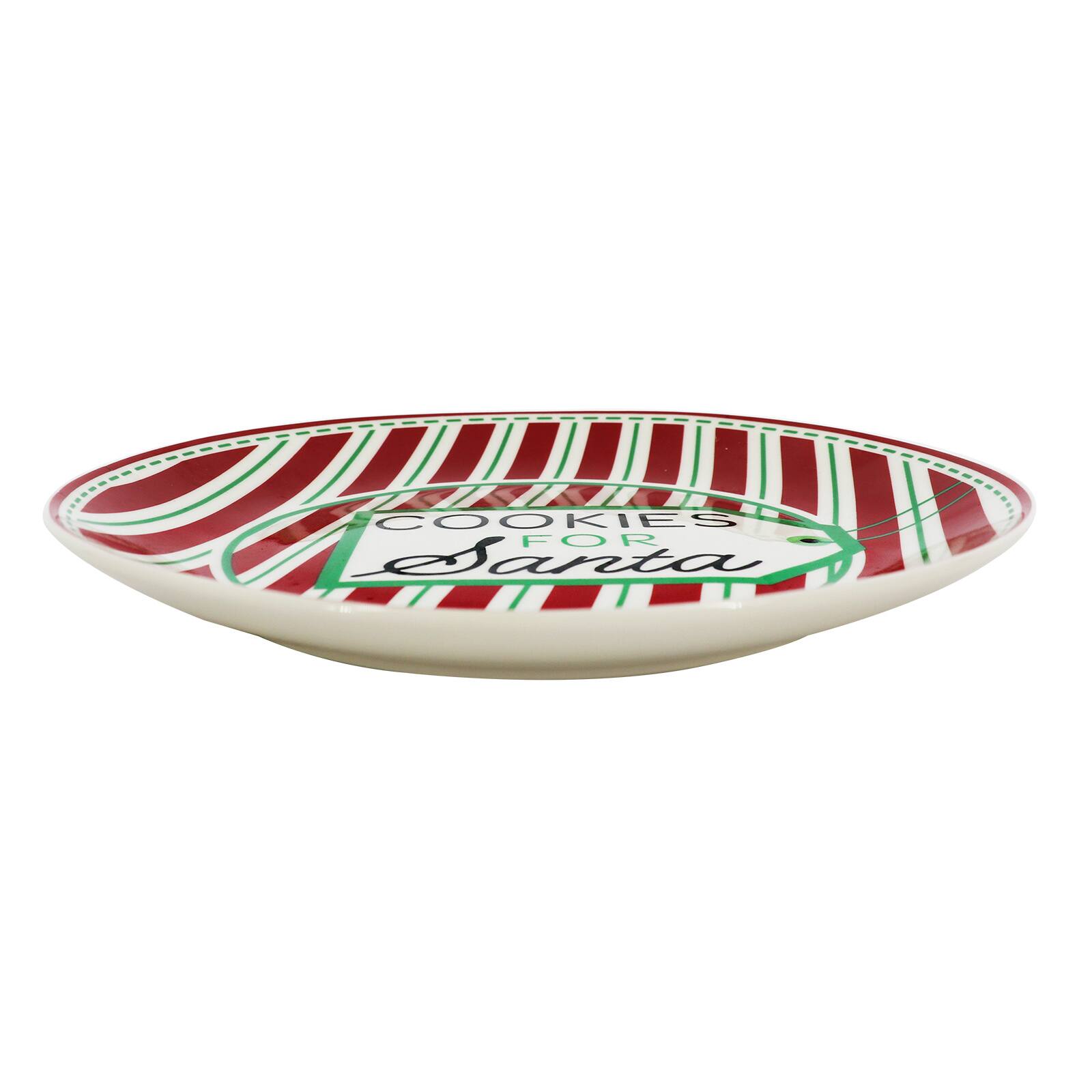 8.5&#x22; Red &#x26; White Cookies for Santa Ceramic Plate by Ashland&#xAE;