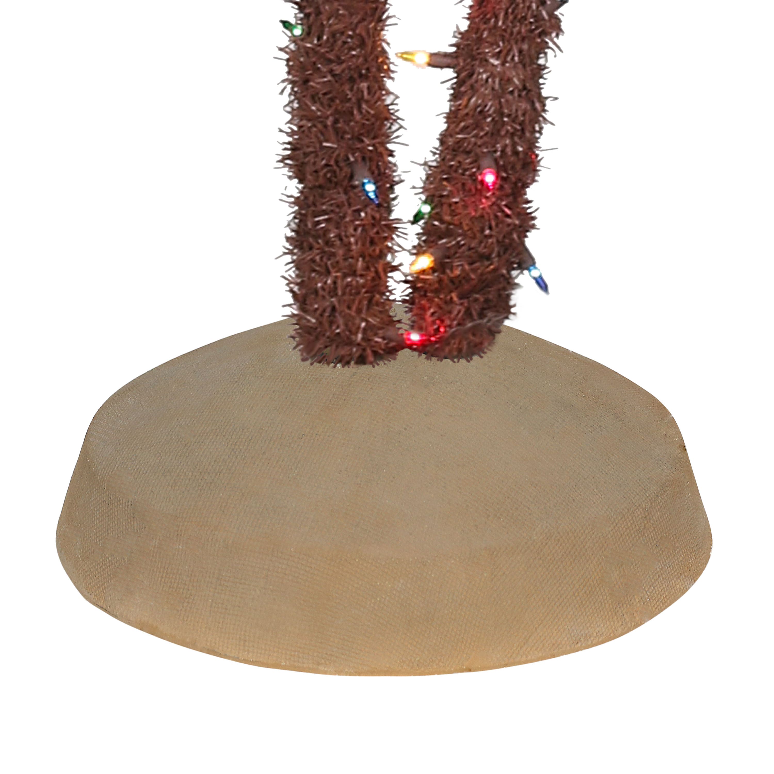 3.5ft. &#x26; 6ft. Pre-Lit Double Trunk Artificial Palm Tree, Multicolor LED Lights