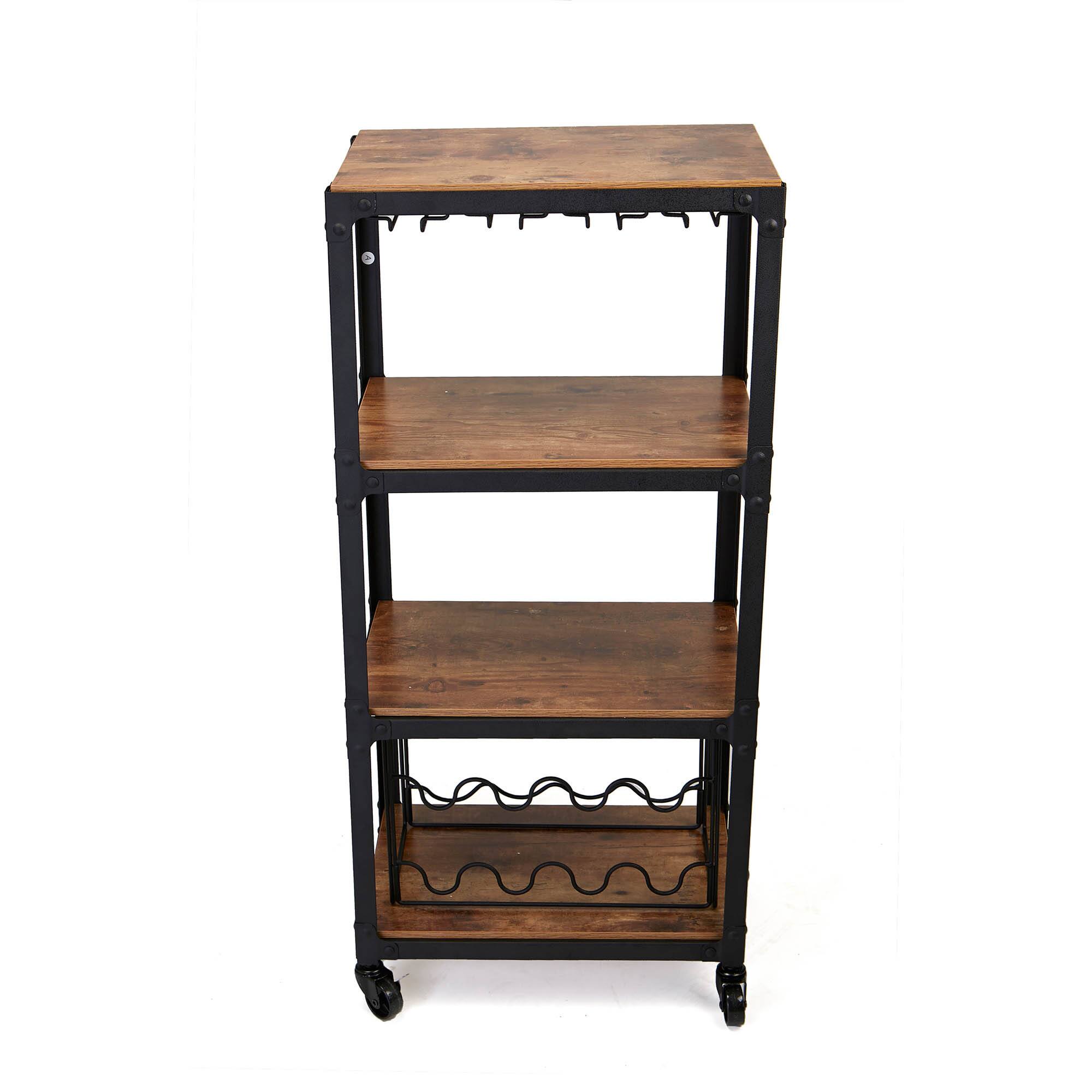 Mind Reader 39&#x22; 4-Tier Rolling Bar Cart