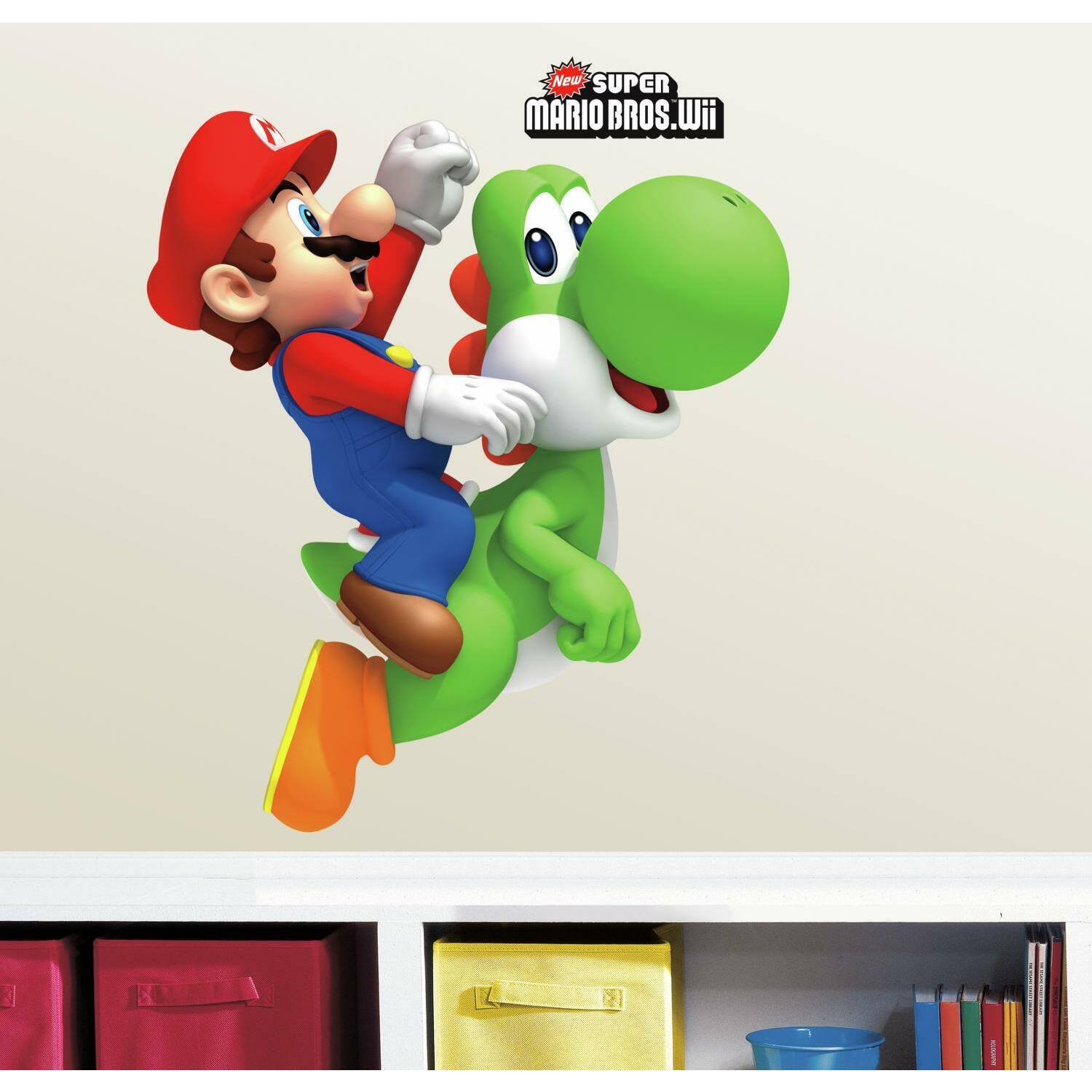 RoomMates Nintendo Yoshi &#x26; Mario Peel &#x26; Stick Giant Decal