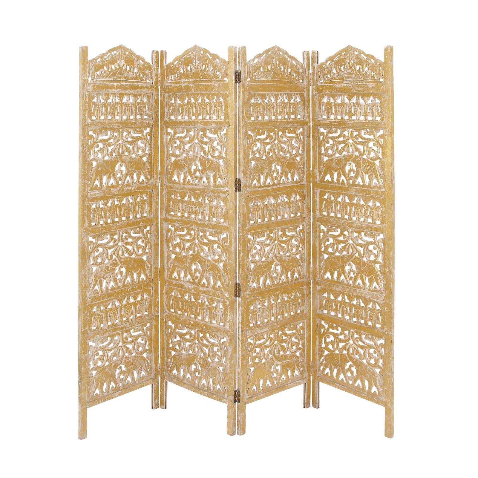 Gold Mango Wood Traditional Room Divider Screen Michaels
