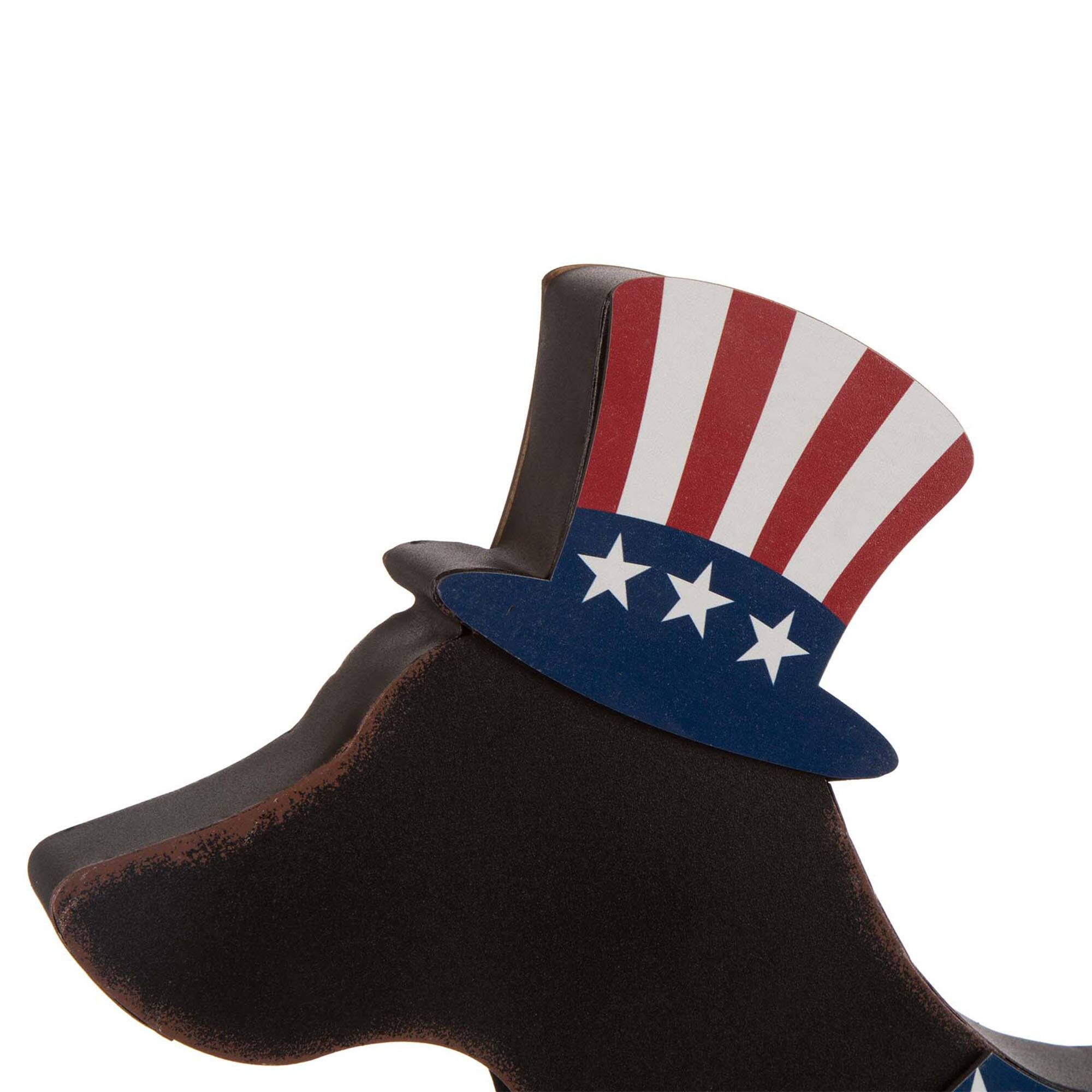 Glitzhome® 24.5" Patriotic Double-Sided HOME/WELCOME Dachshund Décor