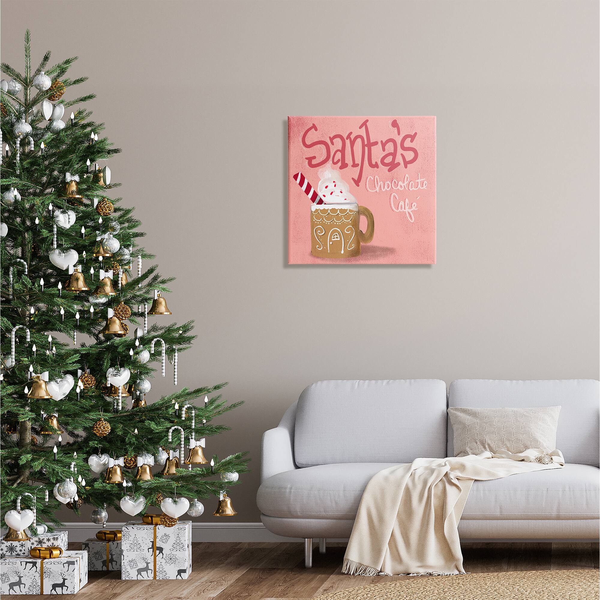 Stupell Industries Santa's Chocolate Cafe Sign Canvas Wall Art