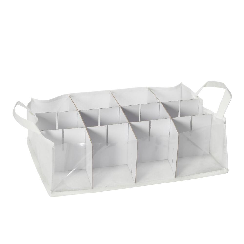 Household Essentials Red &#x26; White Ornament Storage Box