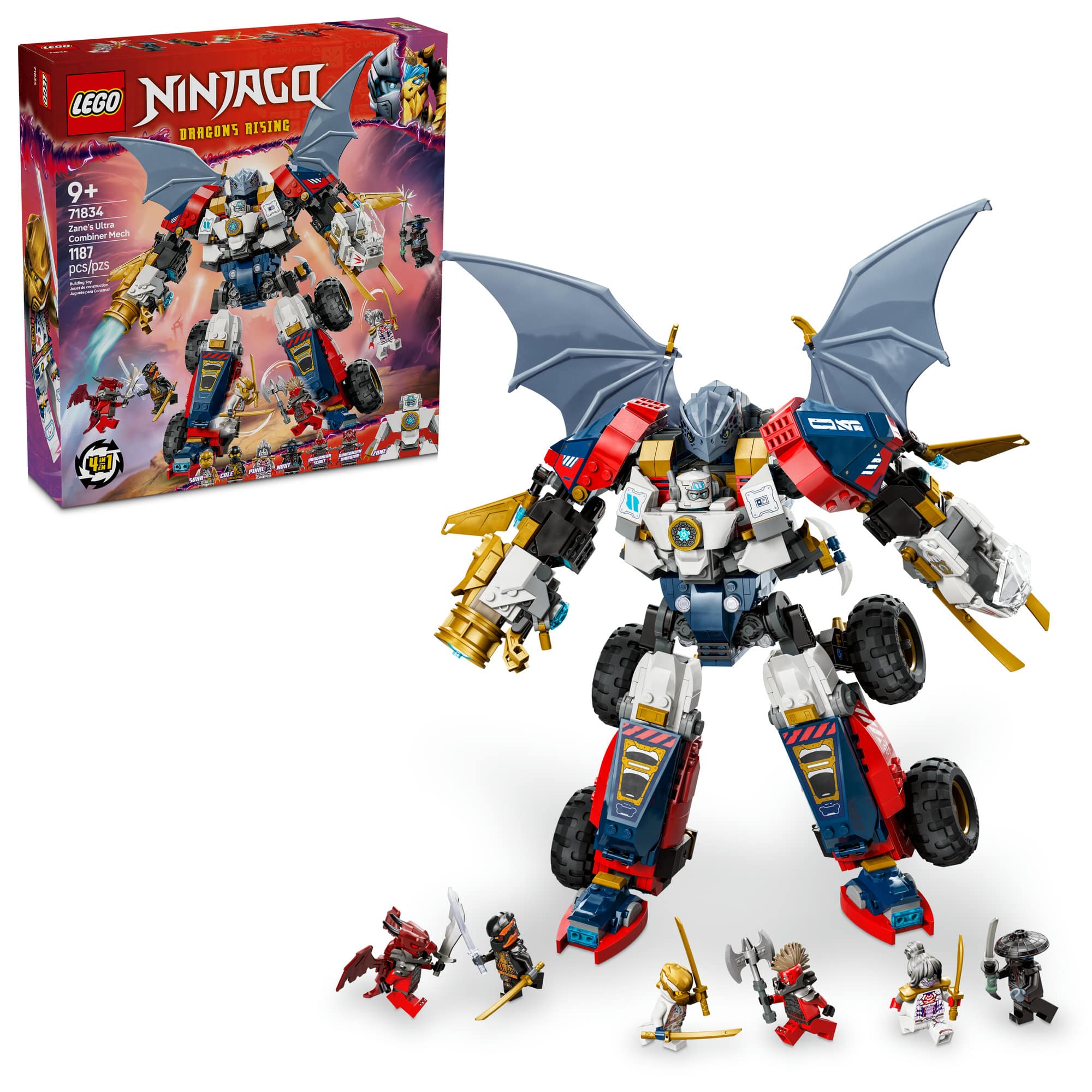 LEGO® NINJAGO® Zane’s Ultra Combiner Mech Toy 4-in-1 Building Set 71834