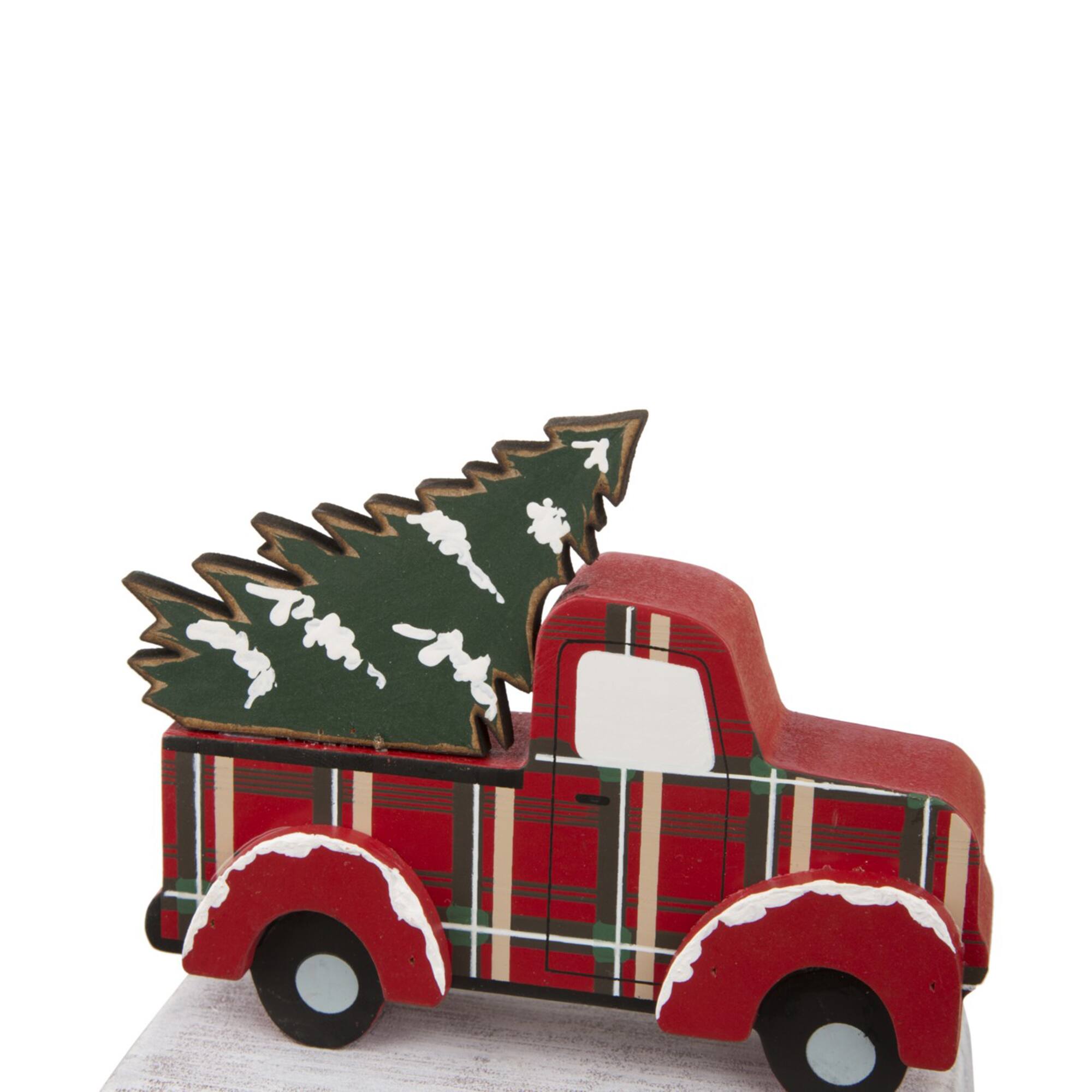 Glitzhome® 6" Red Car & Truck Stocking Holder Set