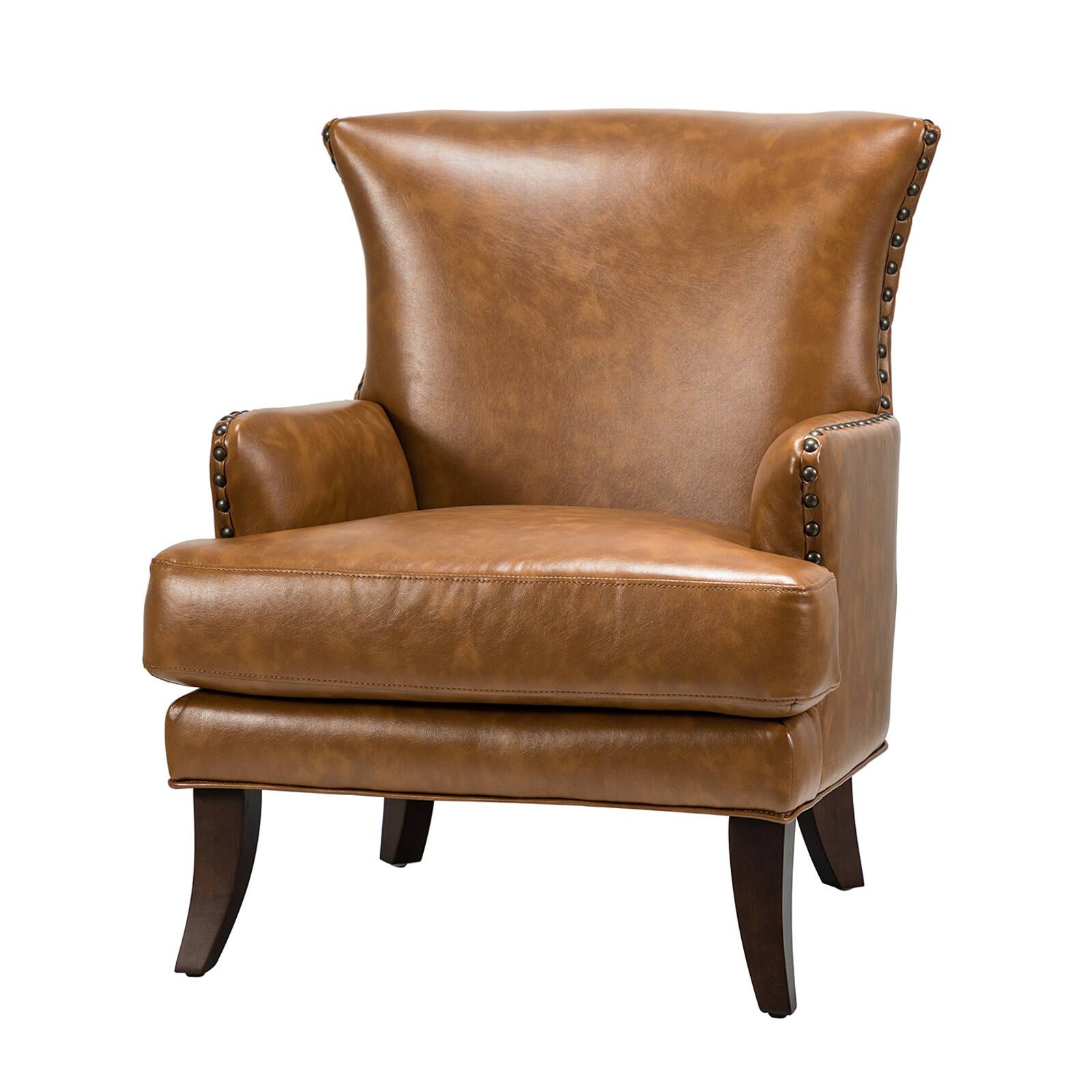 Karat Home Baudouin Solid & Manufactured Wooden Upholstered Armchair